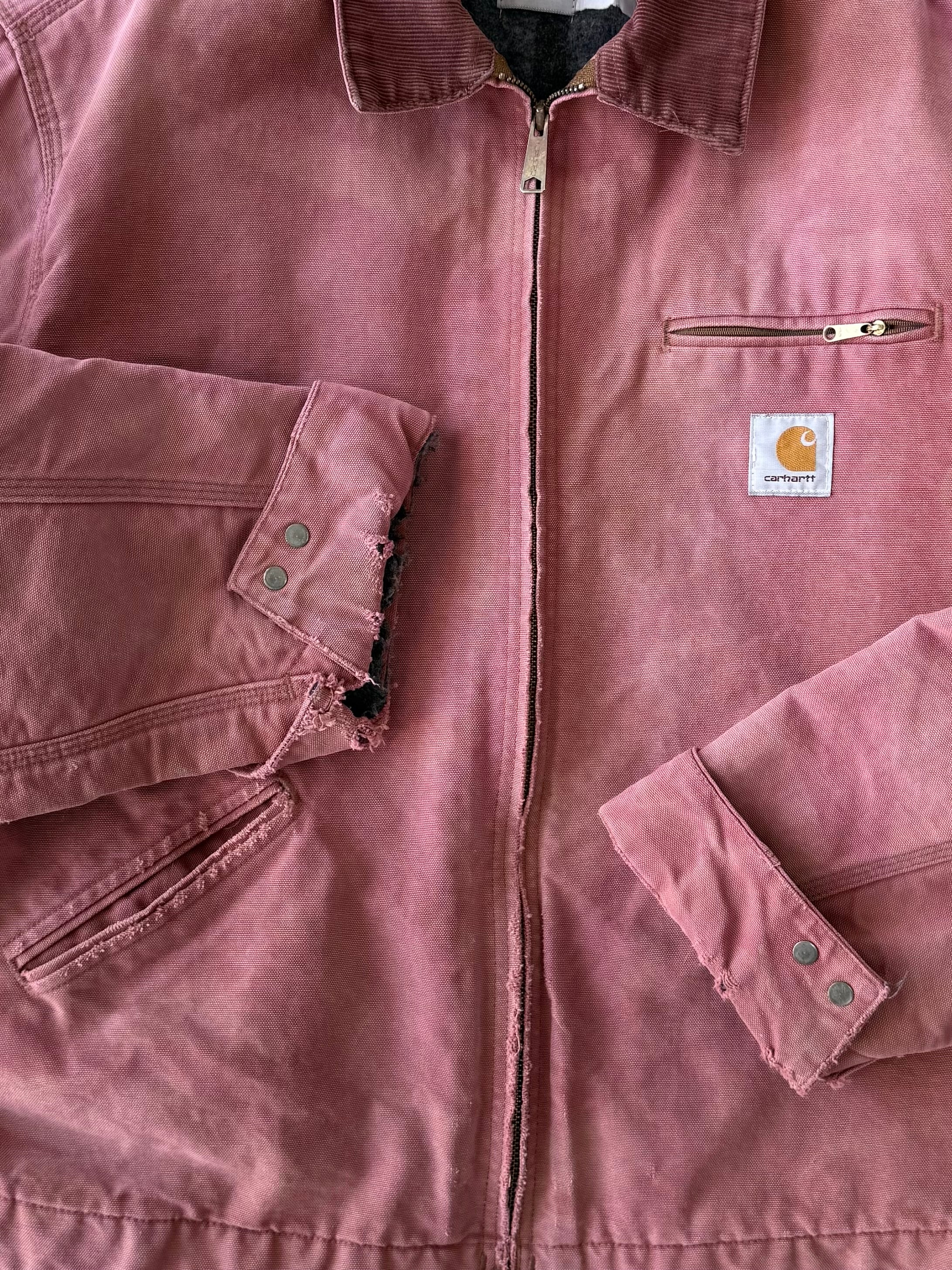 Vintage Carhartt Distressed Pink Detroit Jacket - L