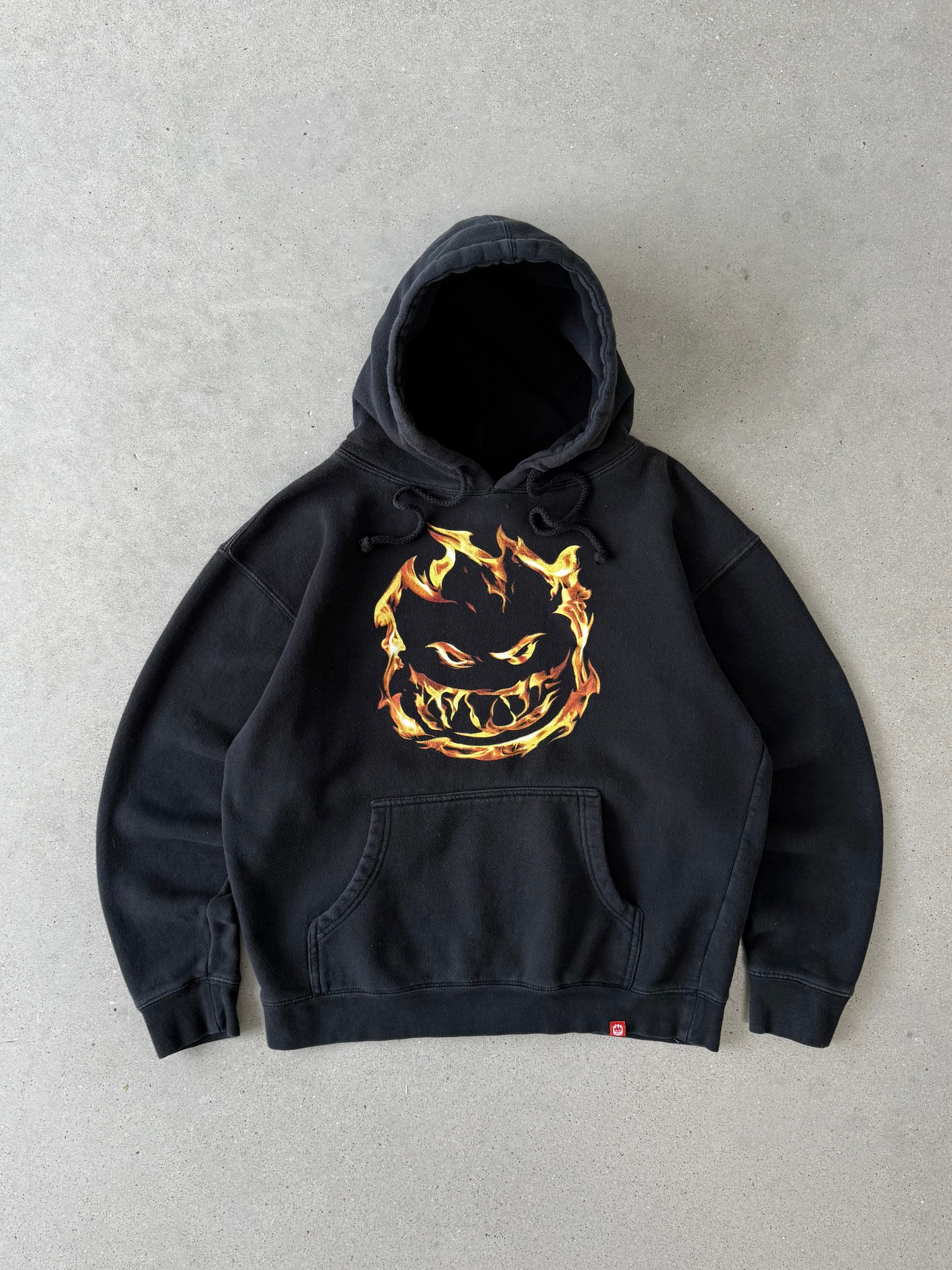Vintage Y2K Spitfire Wheels Flame Head Hoodie - S