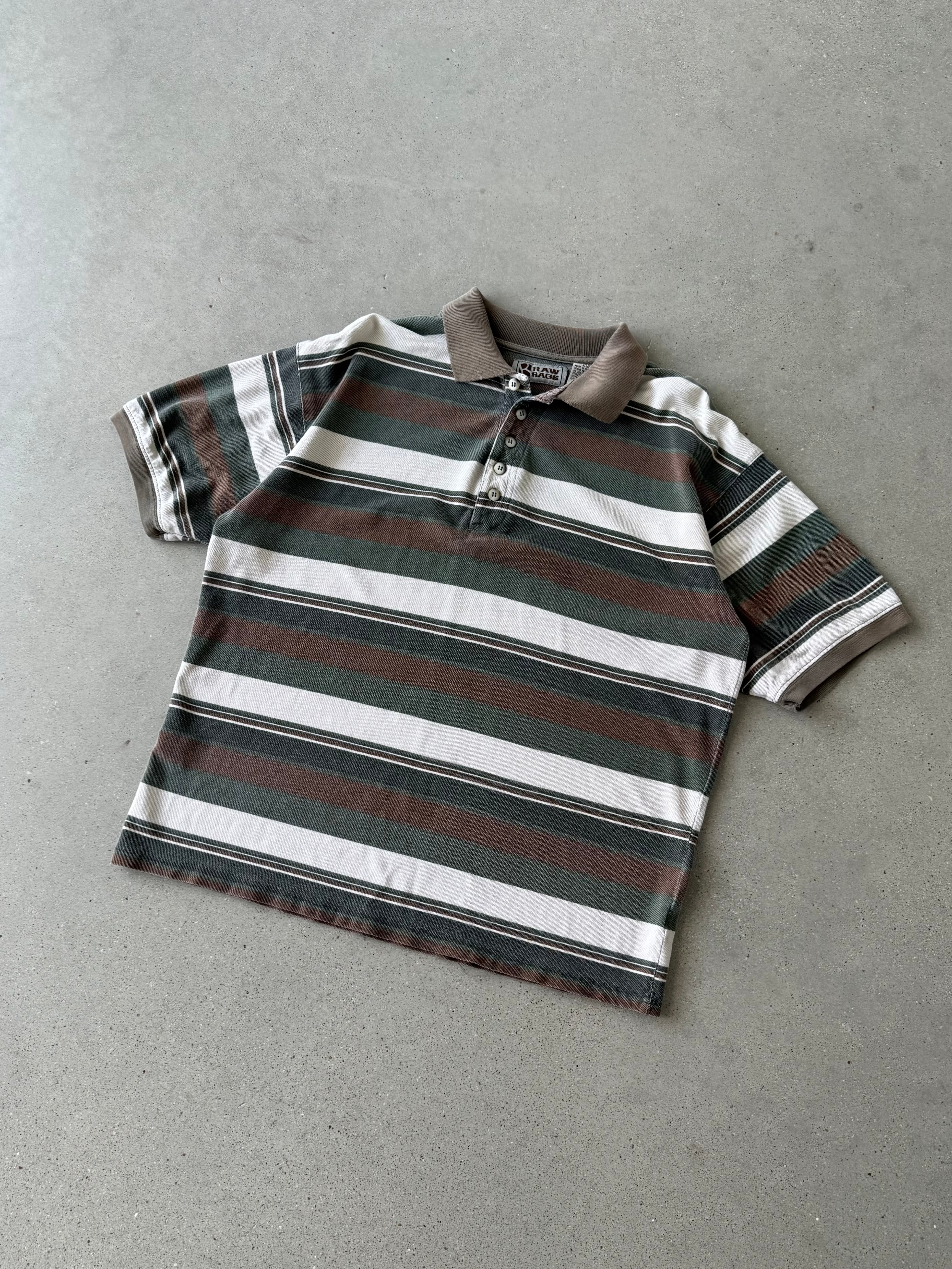 Vintage Raw Rags Oversized Polo Shirt - M