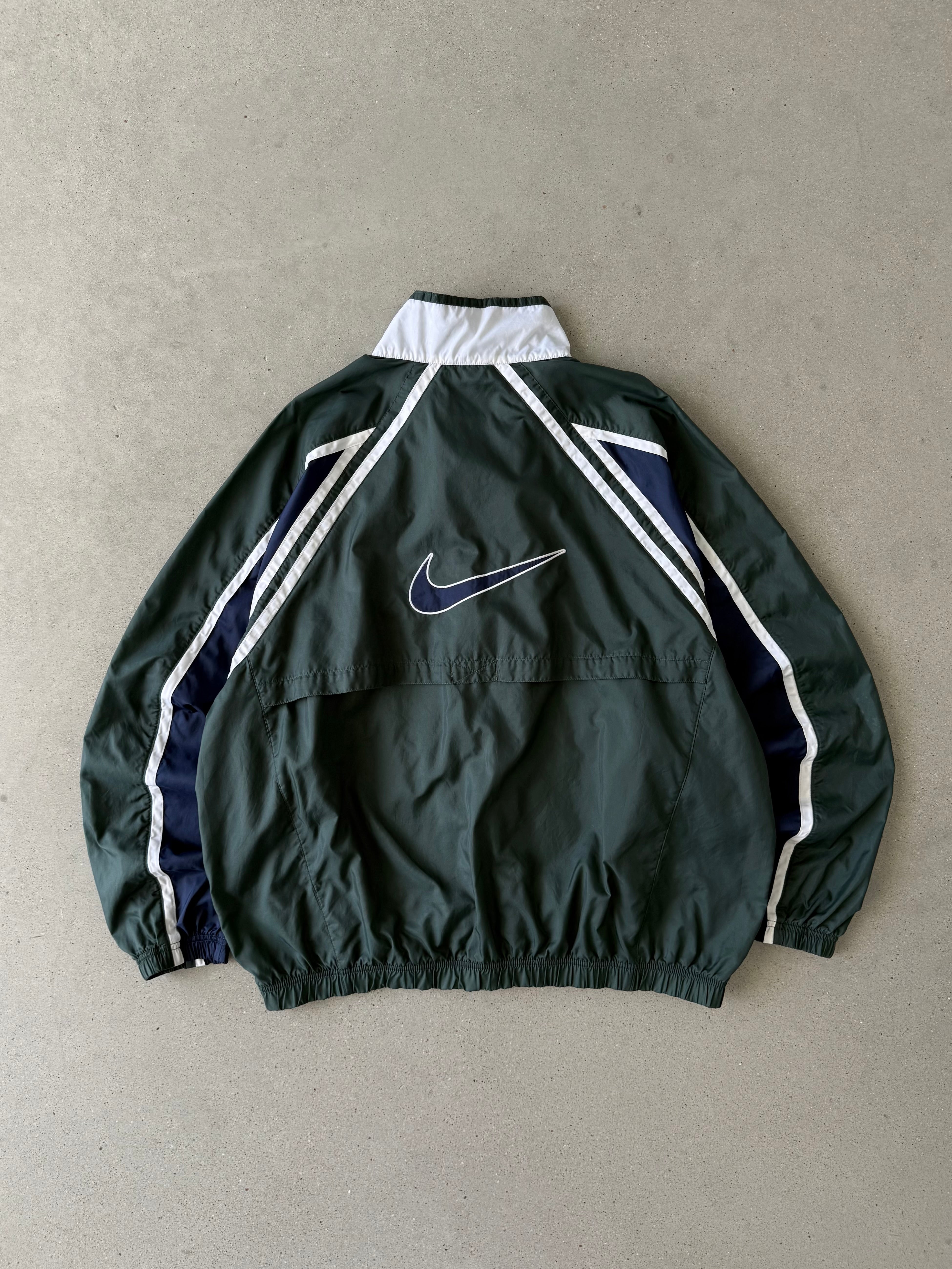 Vintage Nike Big Swoosh Green/Navy Track Jacket - XXL