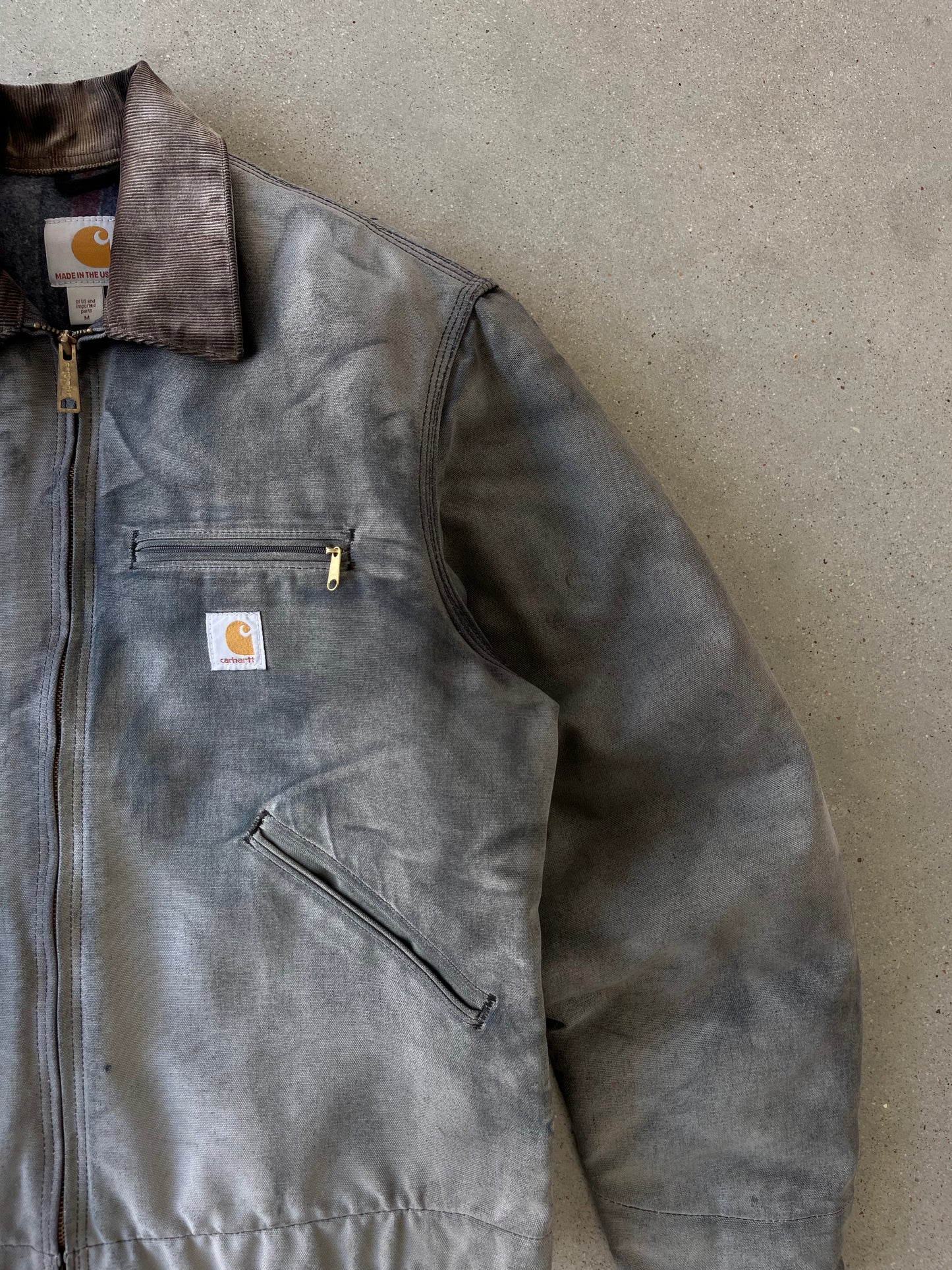 Vintage Carhartt Sun Faded Blanket-lined Detroit Jacket - M