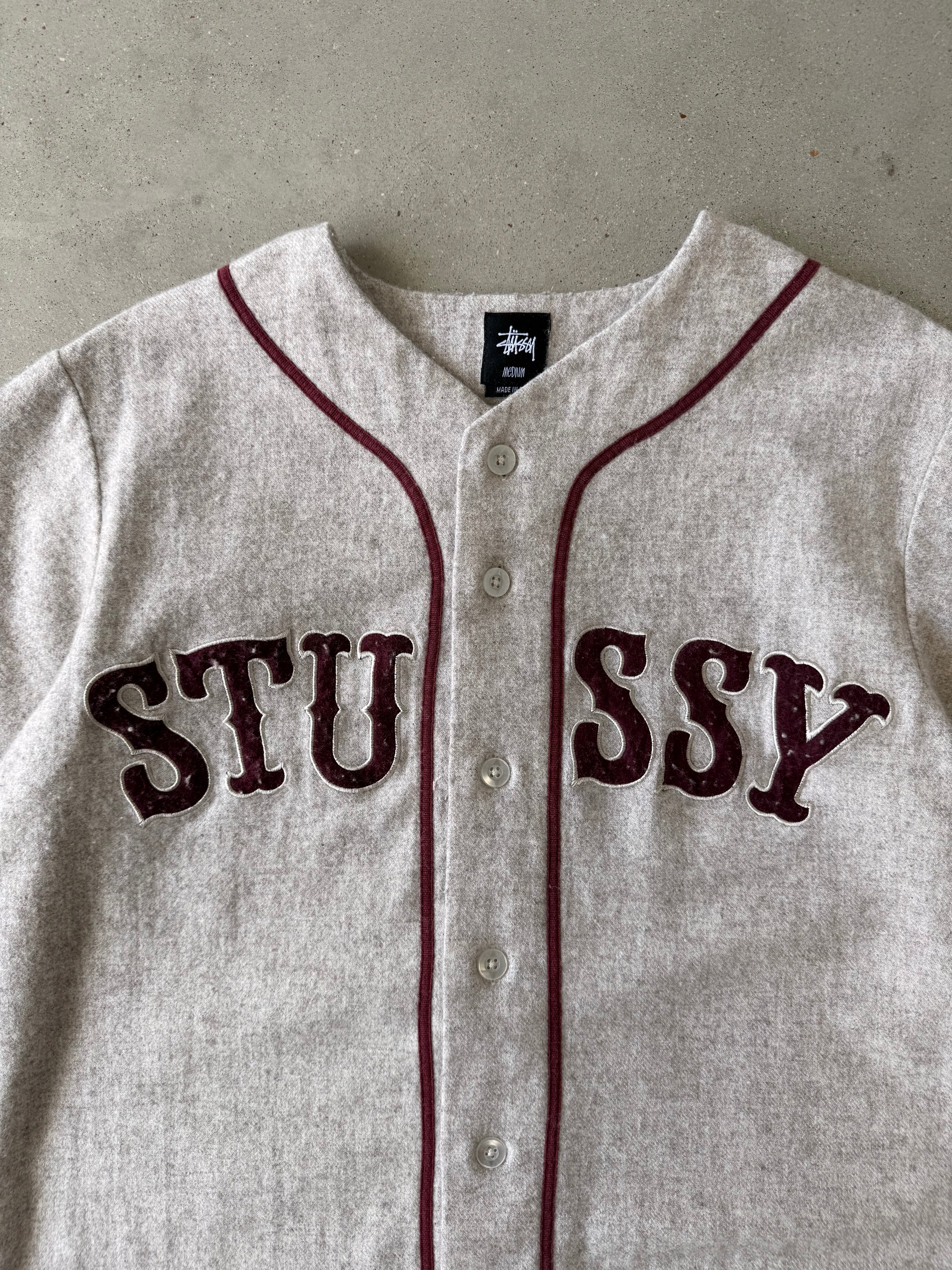 Vintage Stussy Wool-blend Baseball Jersey - M