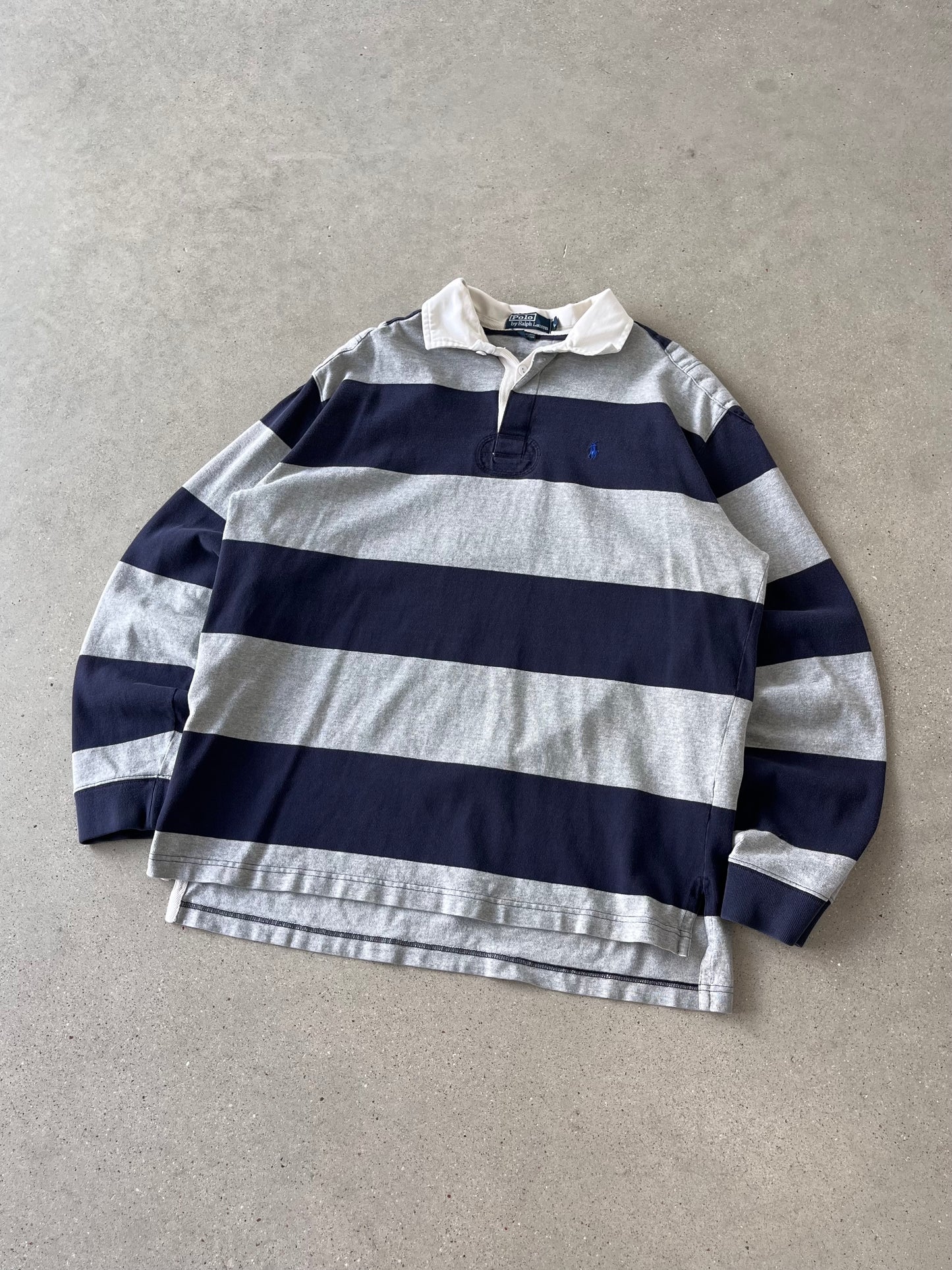 Vintage Polo Ralph Lauren Navy Striped Long Sleeve - L