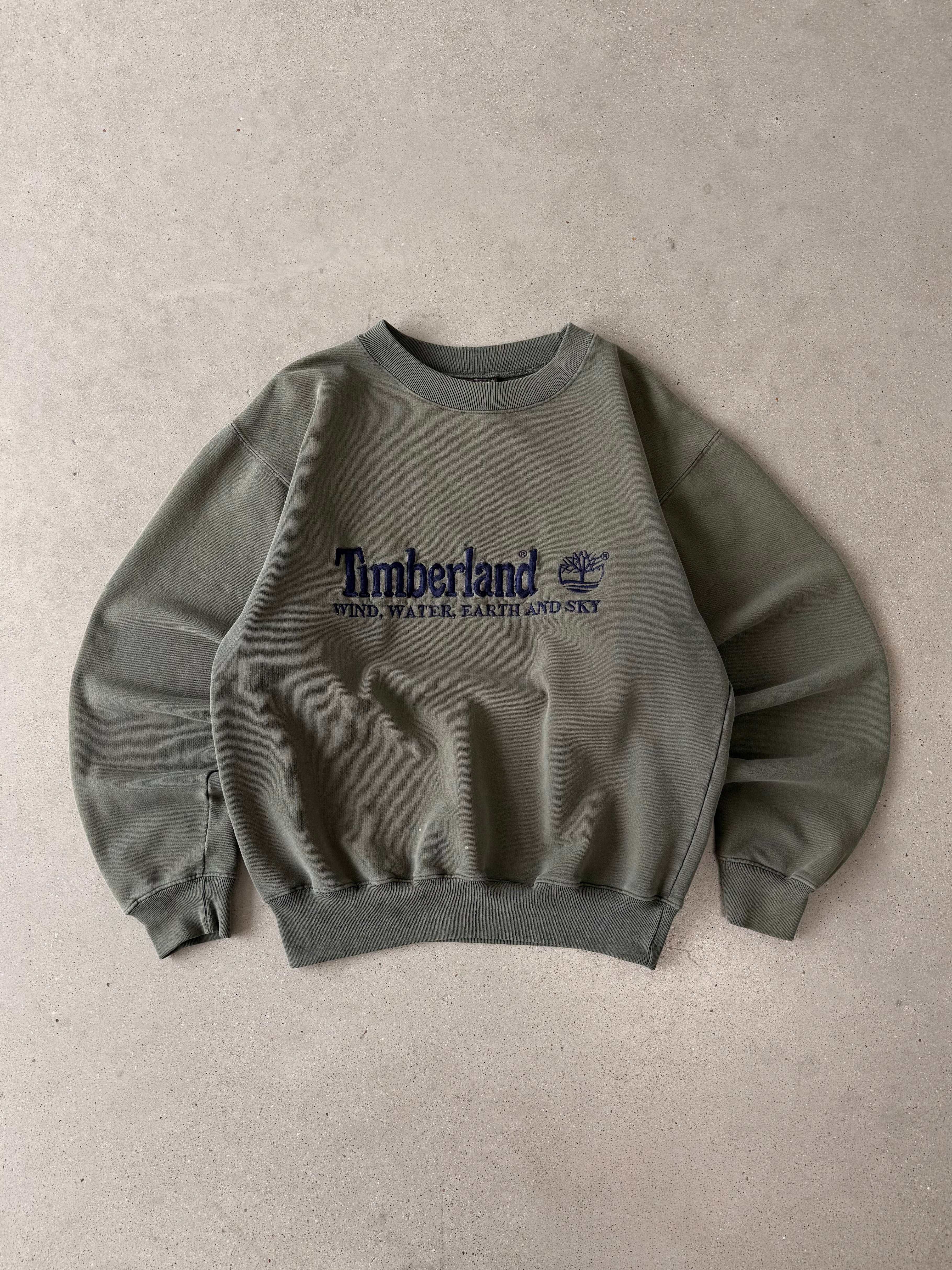 Vintage Timberland Embroidered Olive Sweatshirt - M