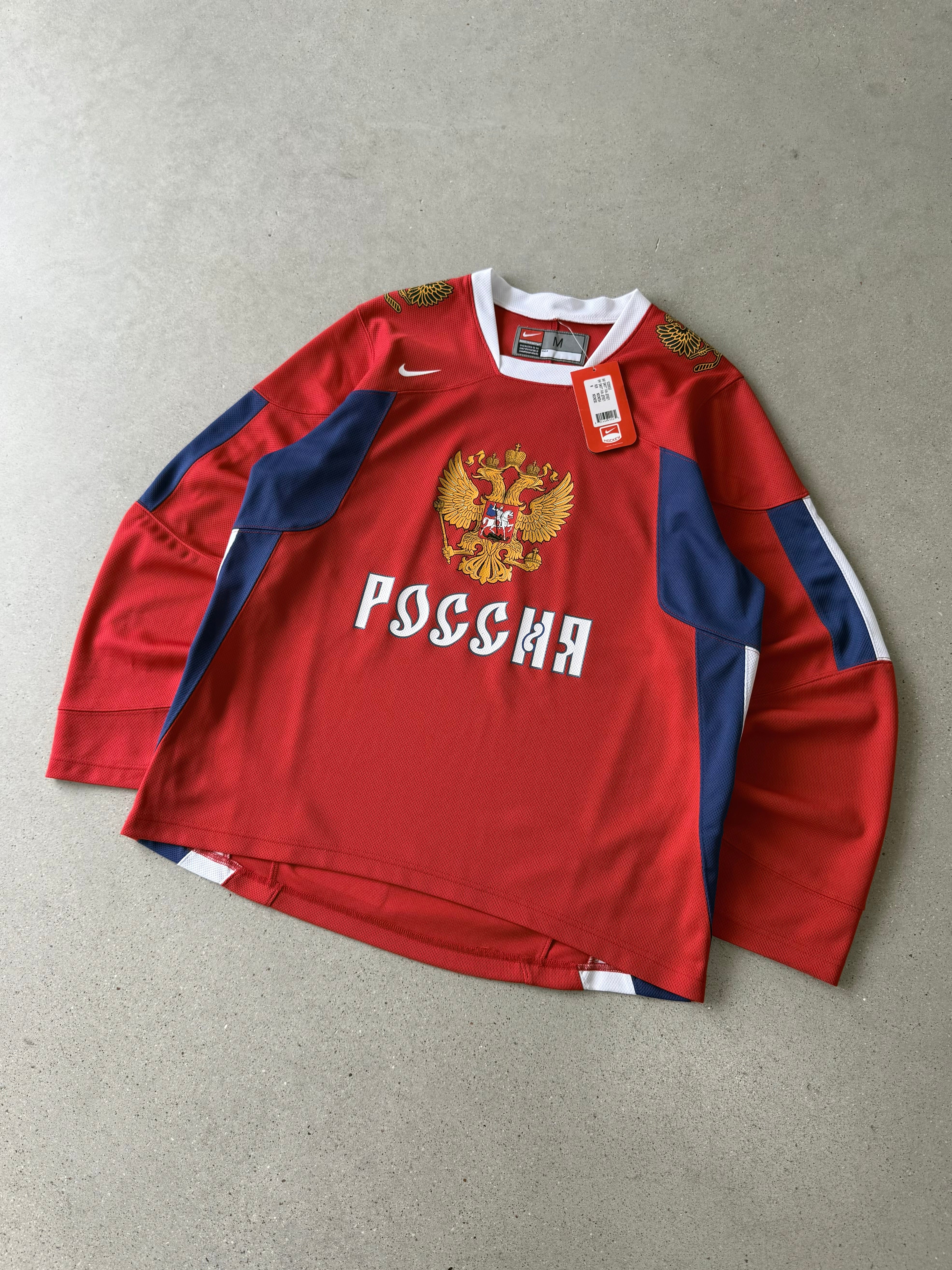 Vintage 2006 Nike Olympic RUSSIA Hockey Jersey - M (DEADTSOCK)