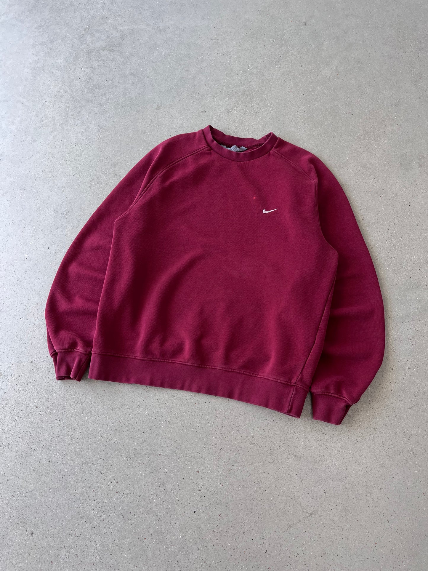 Vintage Nike Red Wine Mini Swoosh Crewneck - L