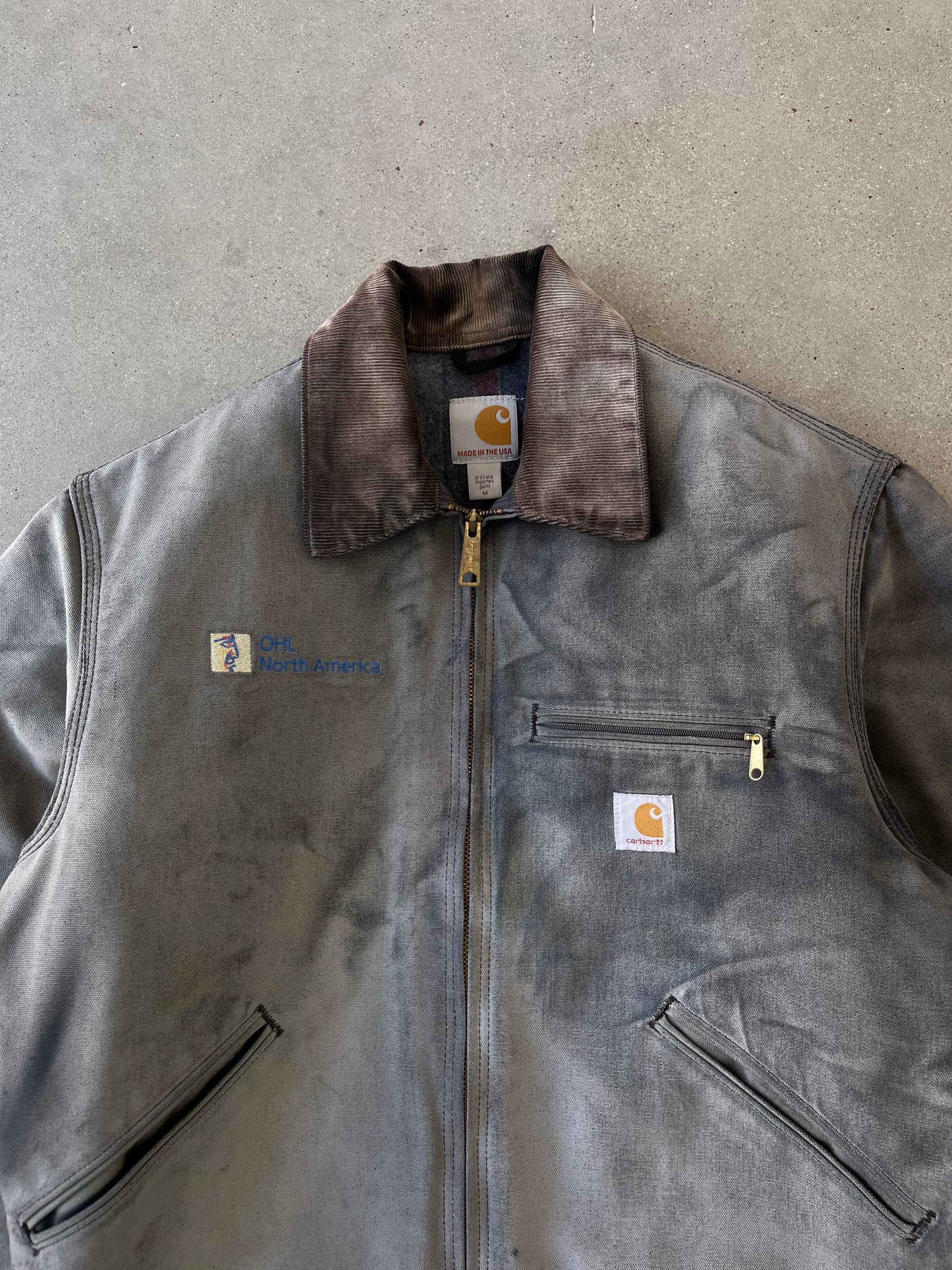 Vintage Carhartt Sun Faded Blanket-lined Detroit Jacket - M