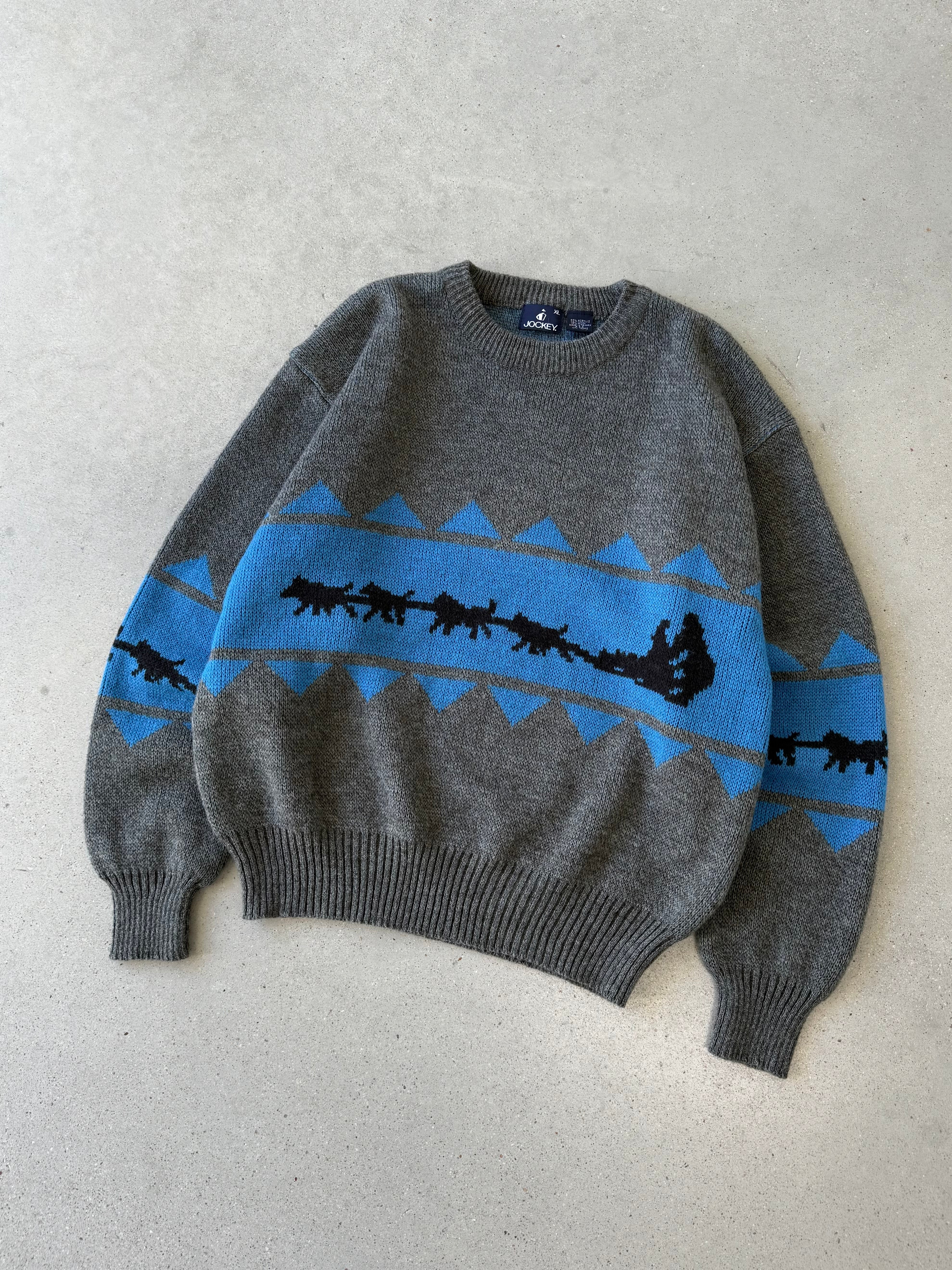 Vintage Jockey Dogsled Sweater - XL