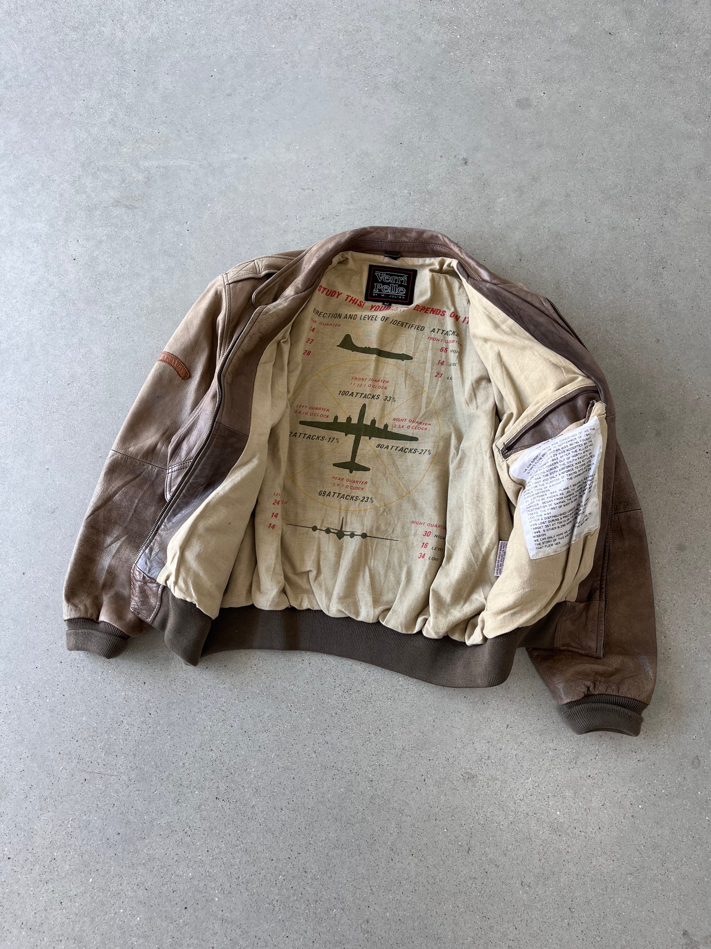 Vintage Verri Pelle 'The Pacific Pioneer' 73rd Bomb Wing Bomber Leather Jacket - L