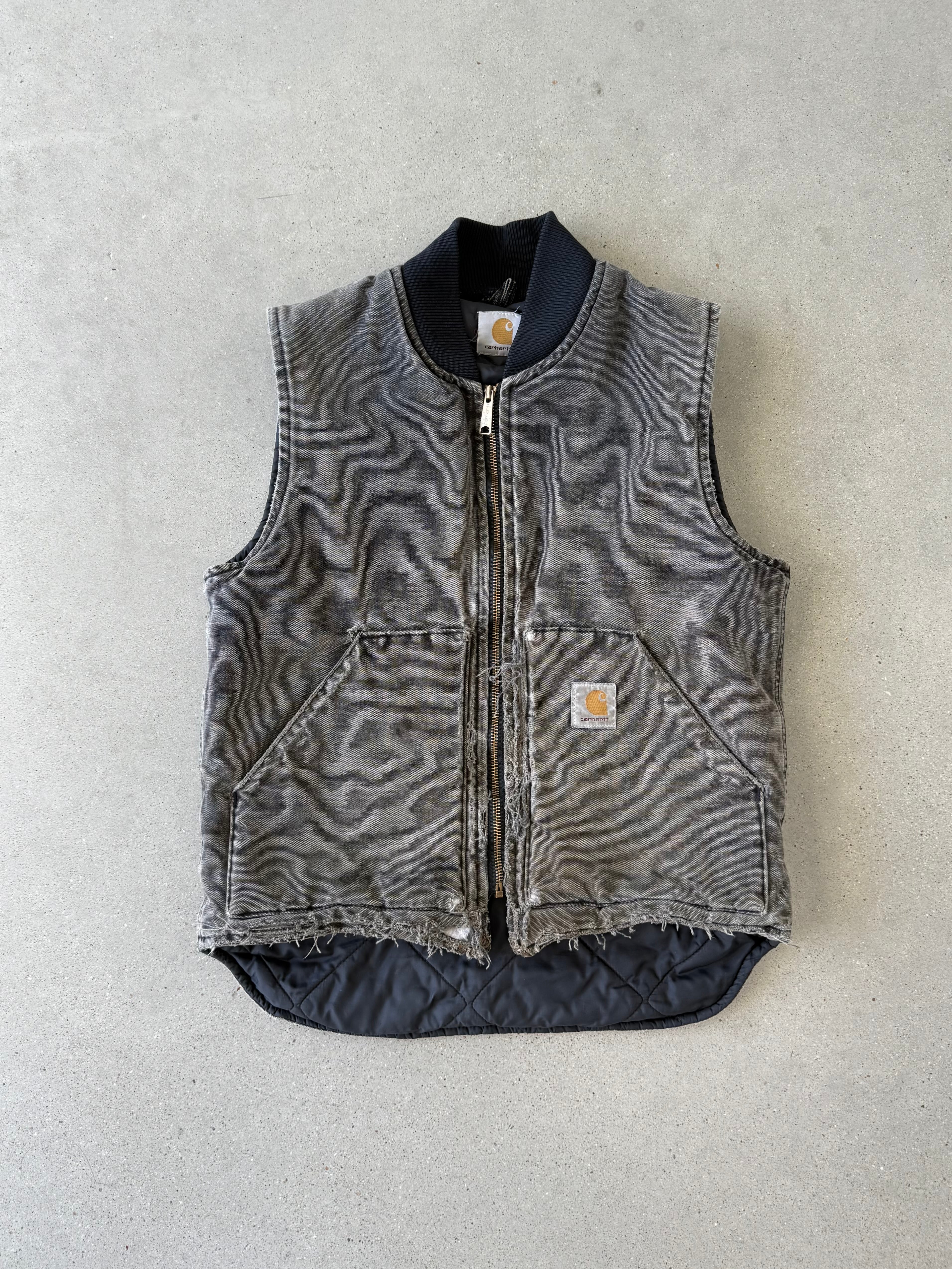 Vintage Carhartt Distressed Gray Vest - M