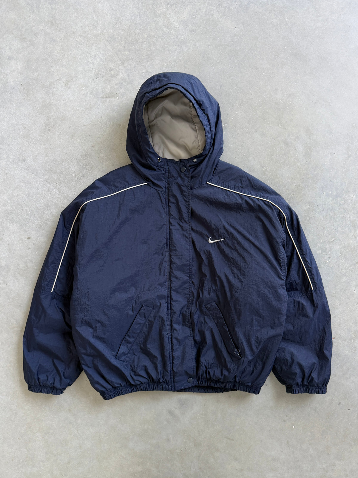 Vintage 1990s Nike Big Swoosh Puffer Jacket  (L)