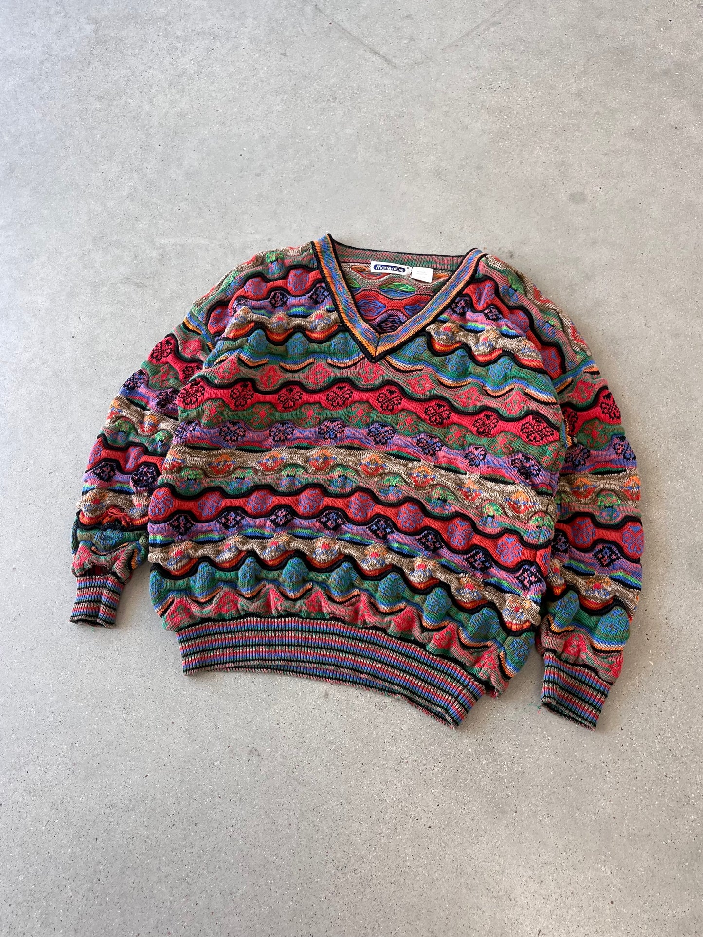 Vintage MarieKim V-neck 3D Sweater - L