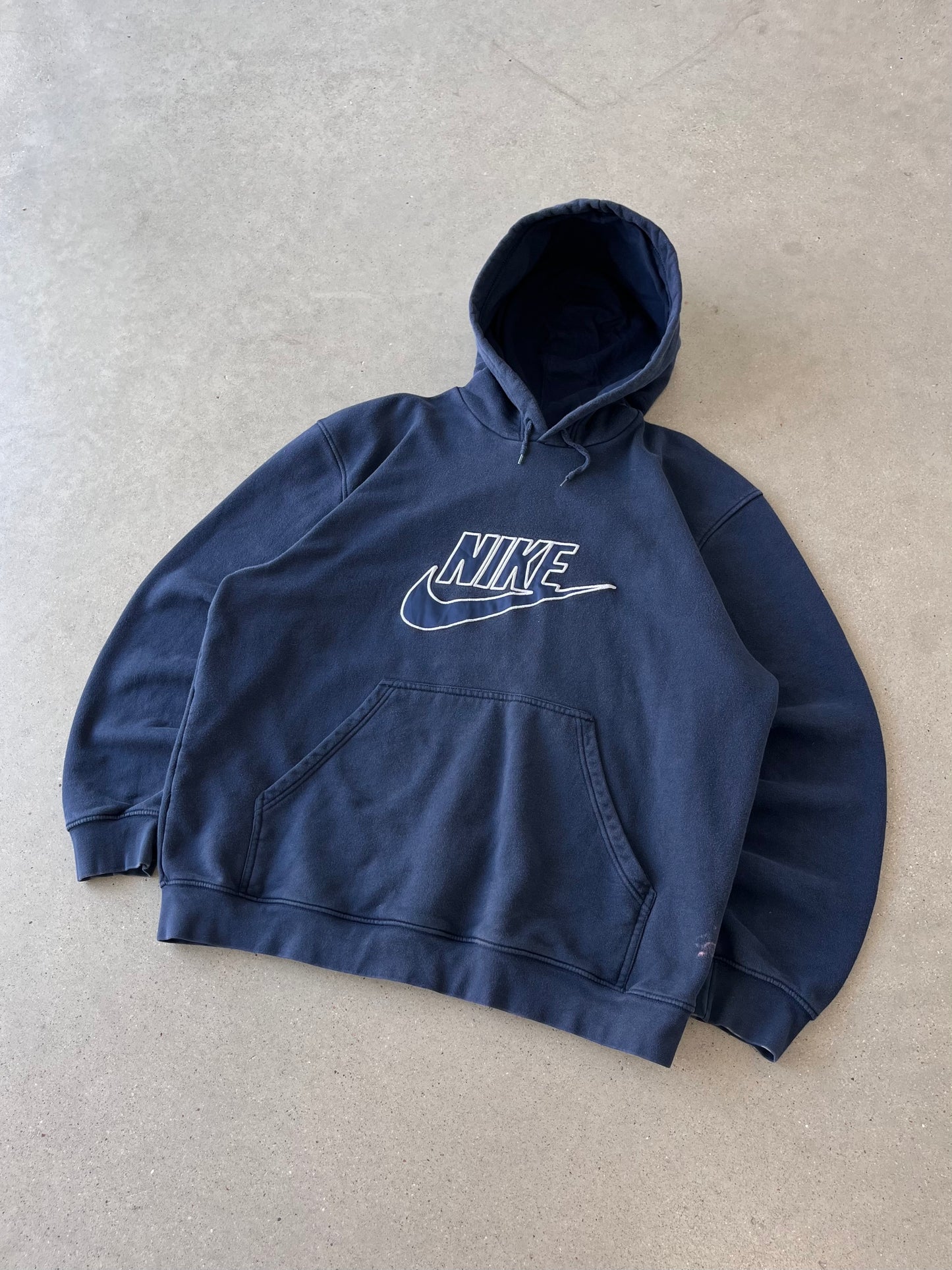 Vintage 2000s Nike Spell-out Navy Hoodie - XL