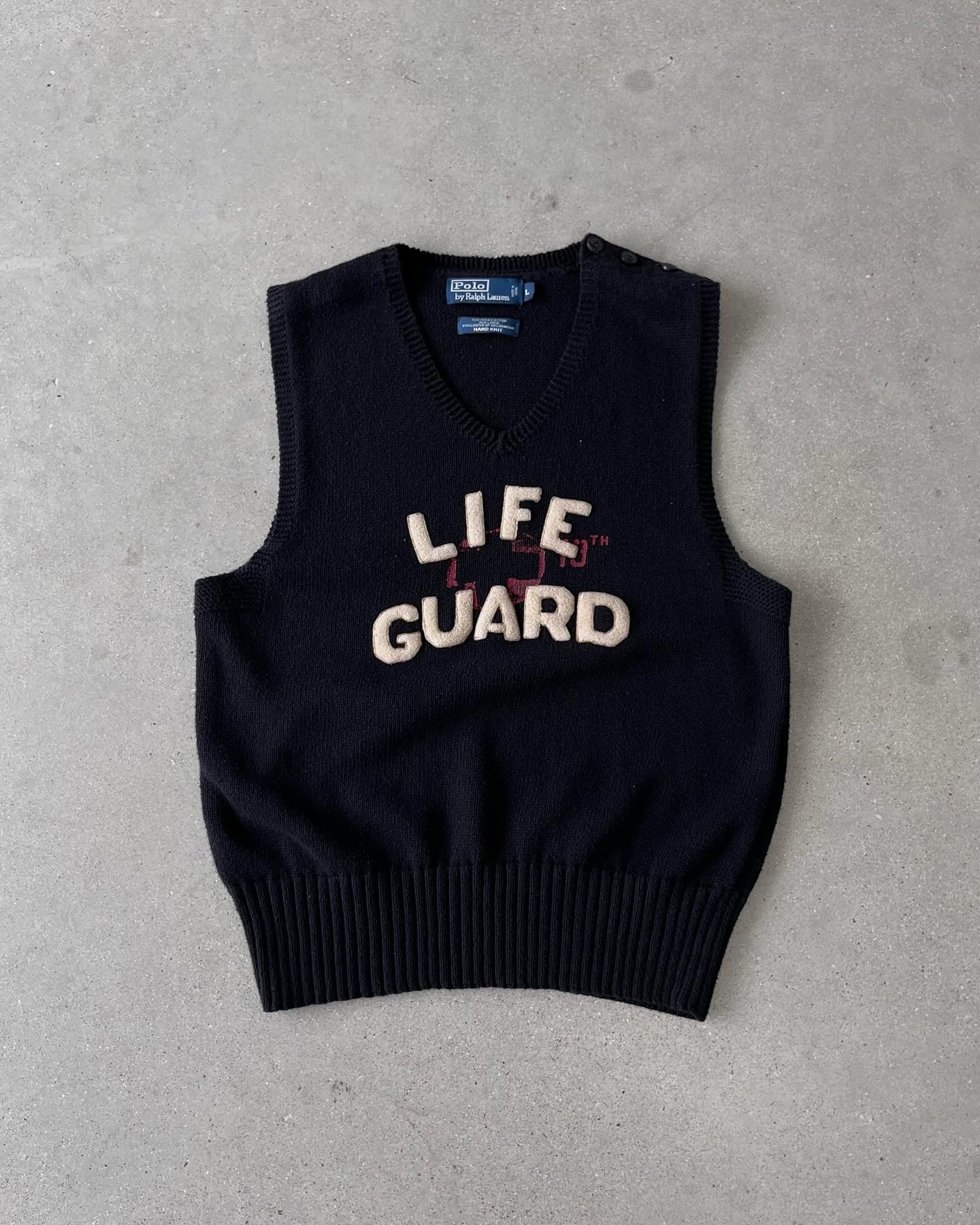 Vintage Y2K Polo Ralph Lauren "Life Guard" Knitted Vest - L