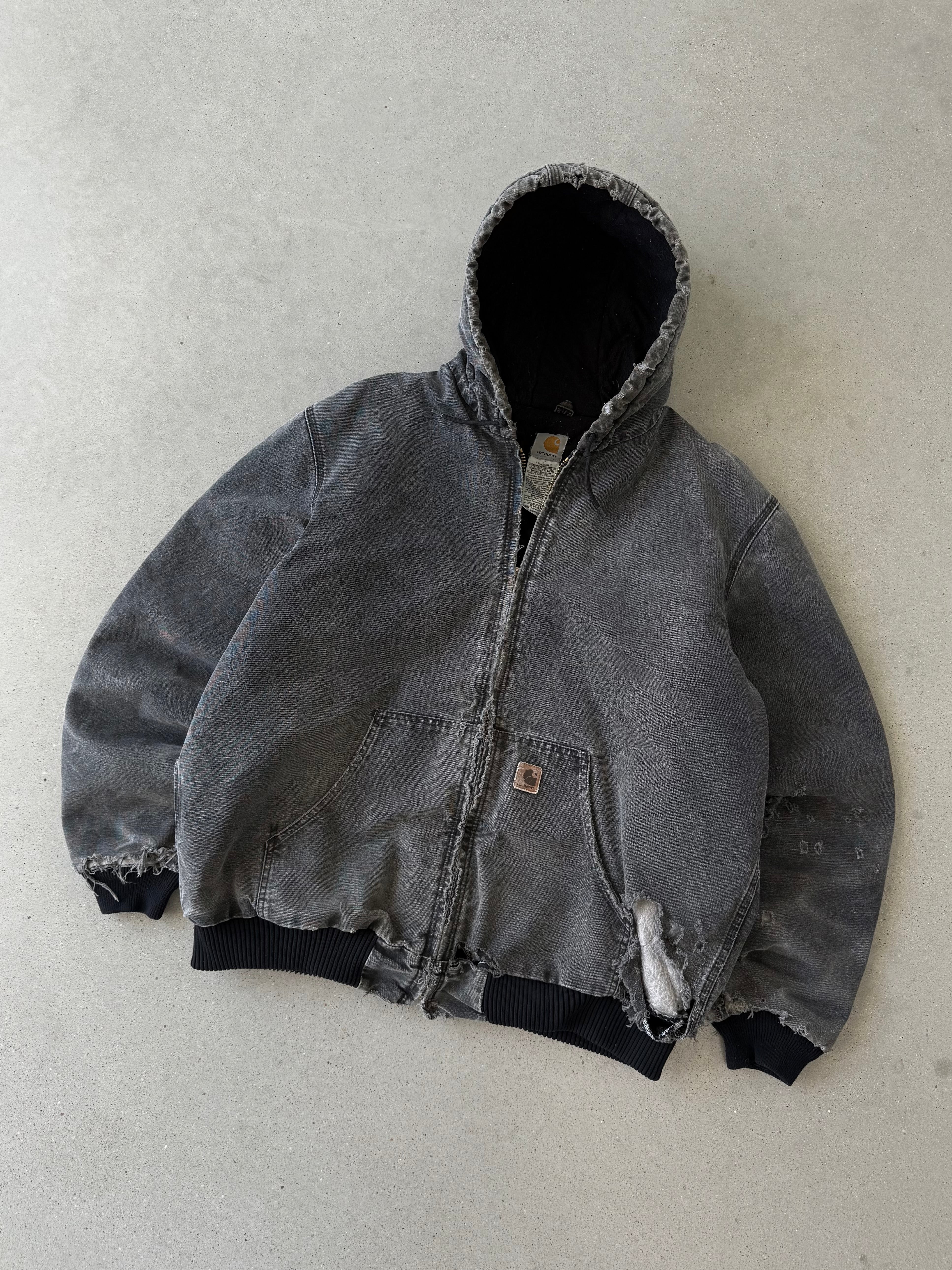 Vintage Carhartt Distressed Faded Black Active Jacket - XL