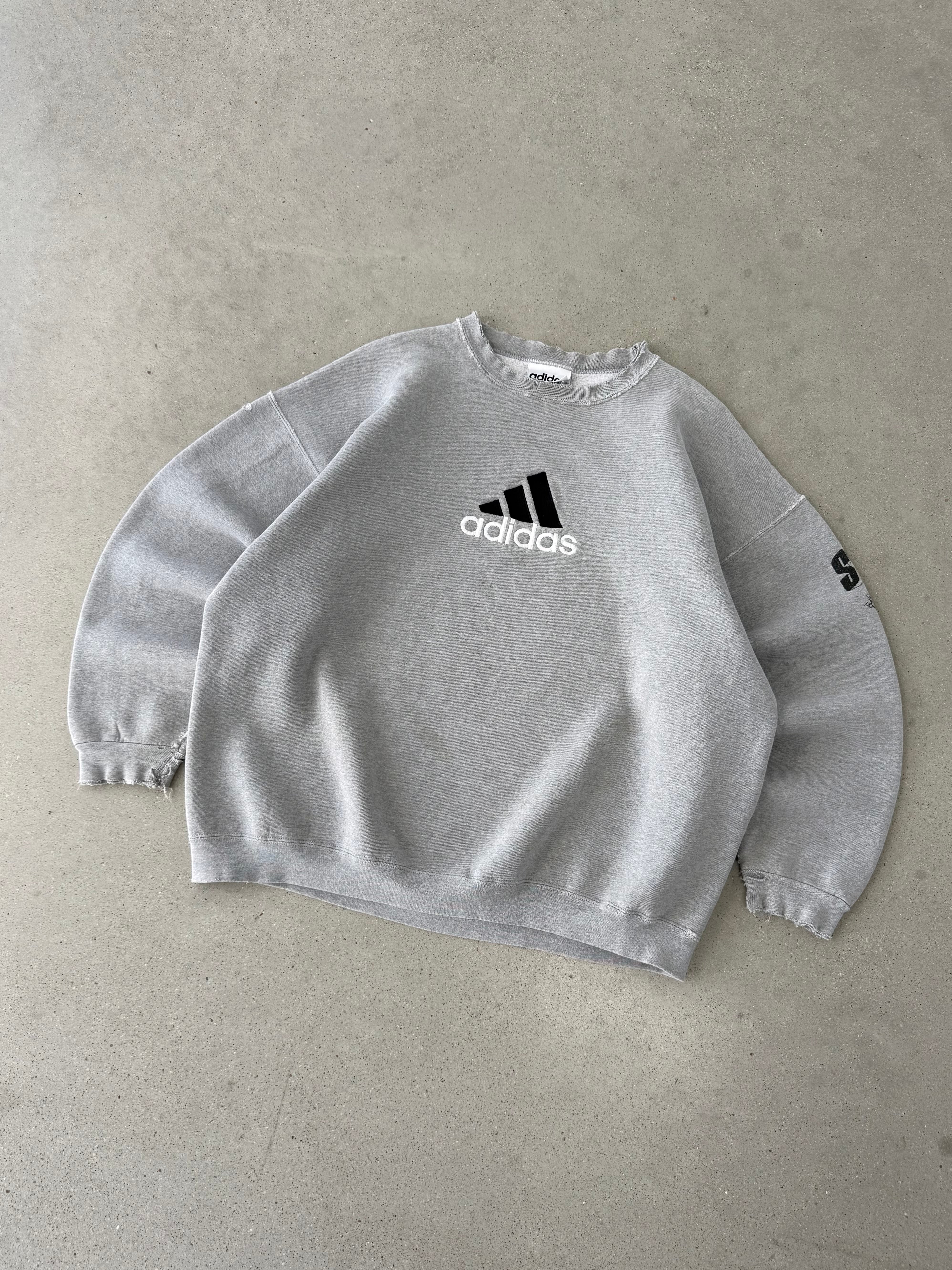 Vintage Adidas Gray Crewneck - XL