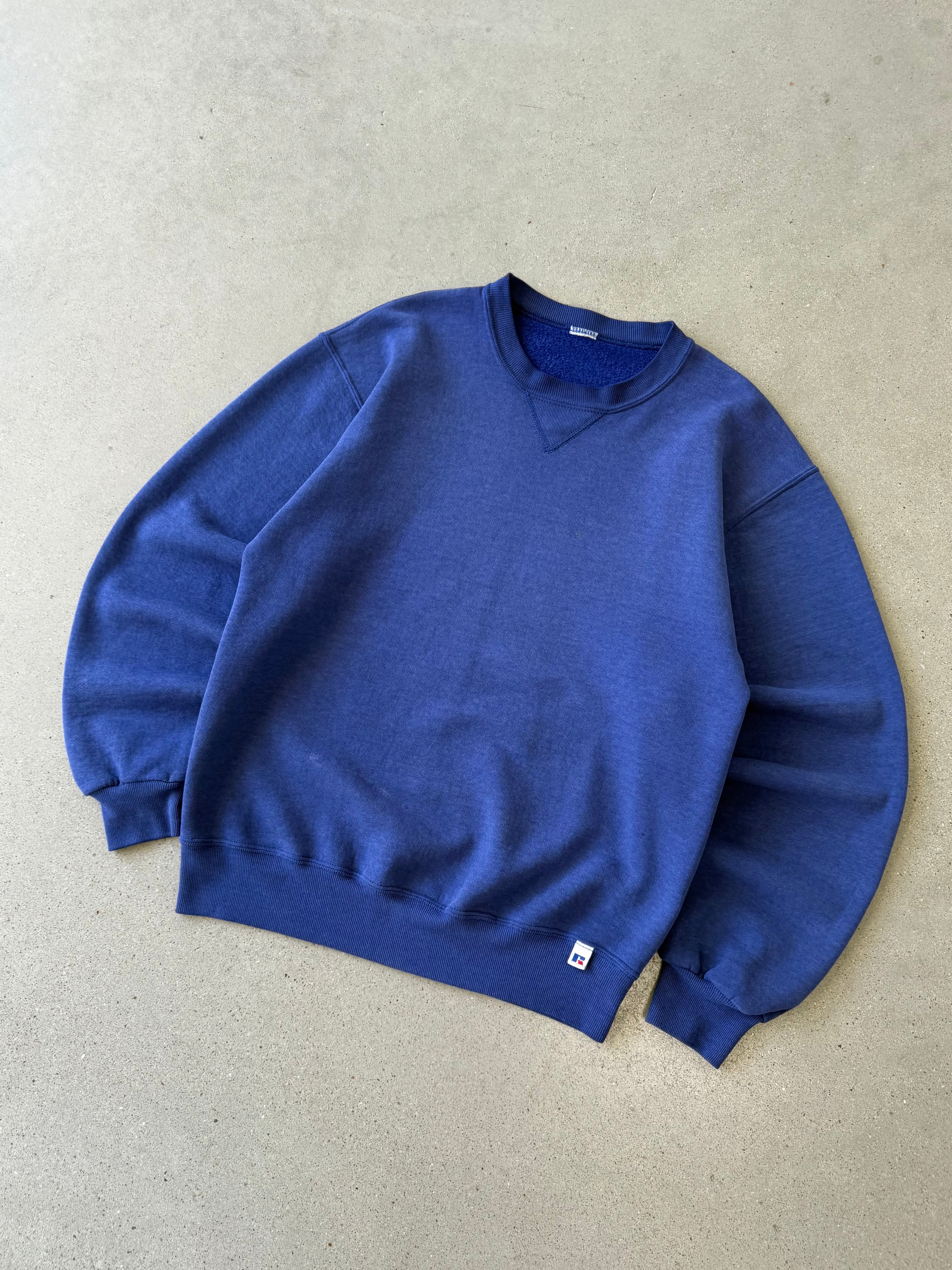 Vintage Sunfaded Blue Blank Sweatshirt - L