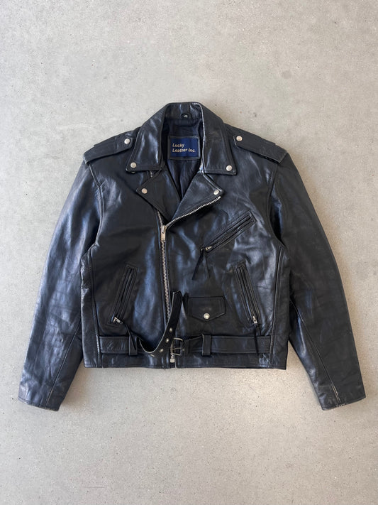 Vintage Lucky Leather Biker Jacket  - L