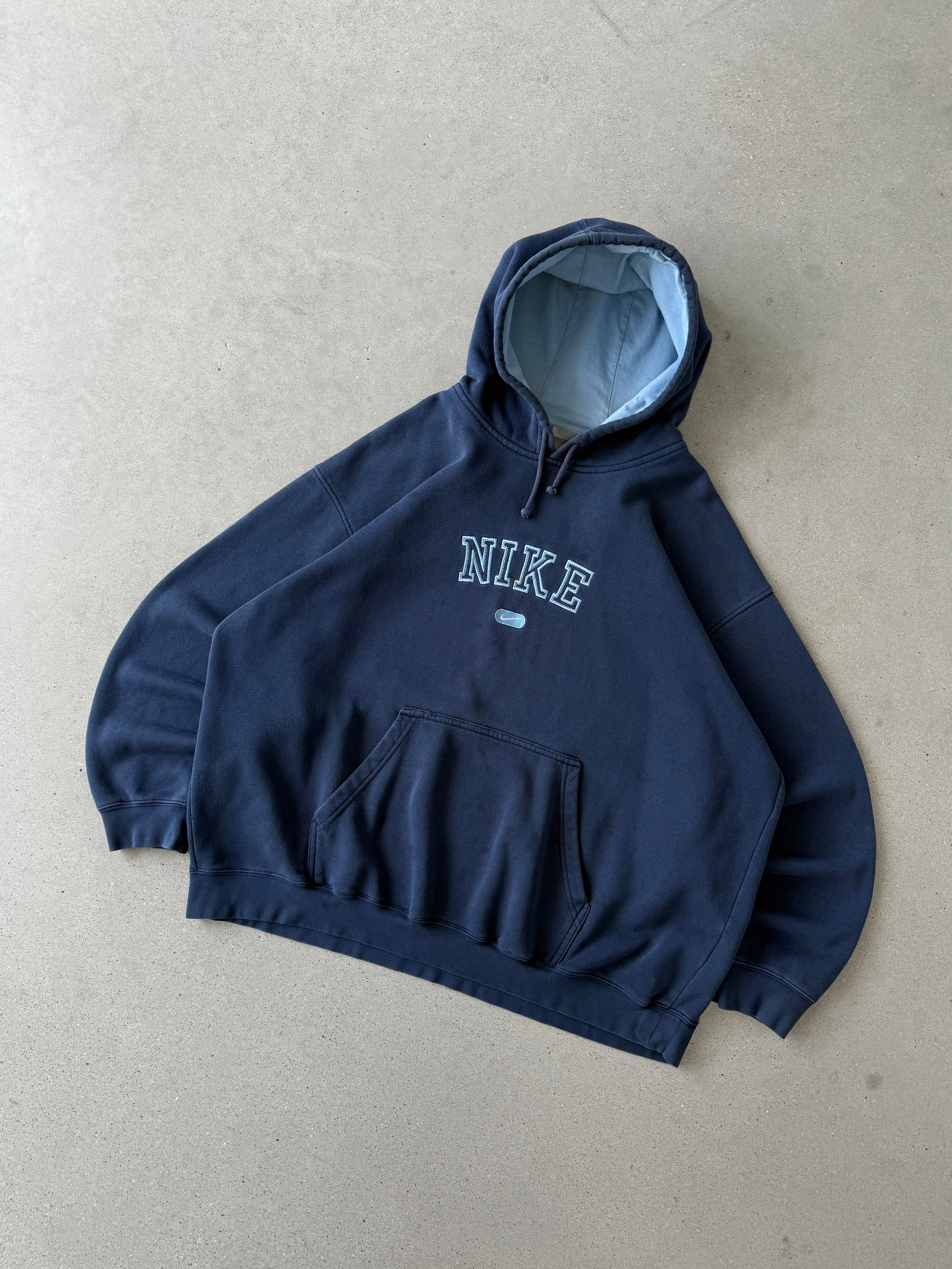 Vintage 2000s Nike Spell-out Navy/Blue Hoodie - XXL