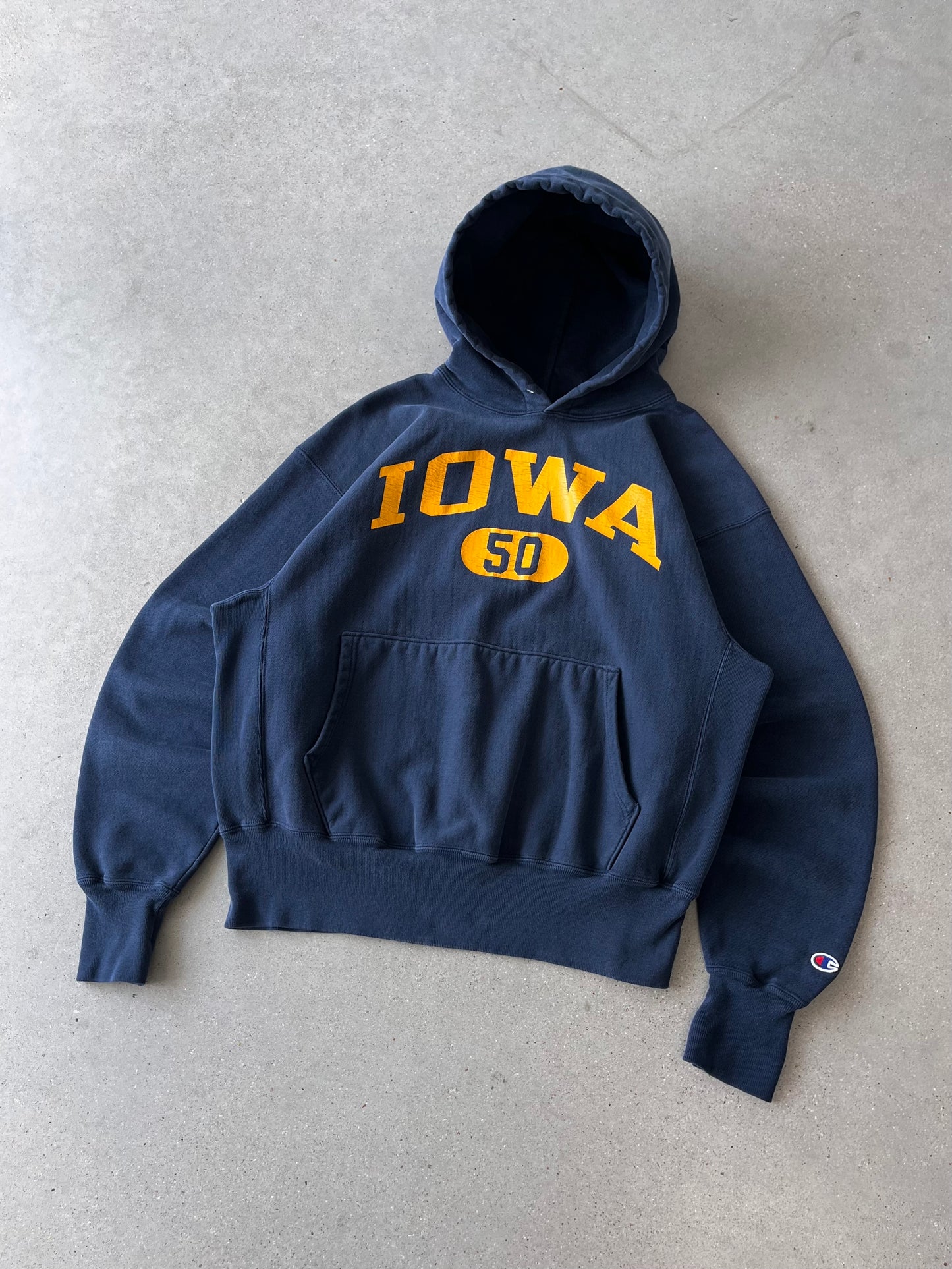 Vintage IOWA Champion Reverse Weave Hoodie - L