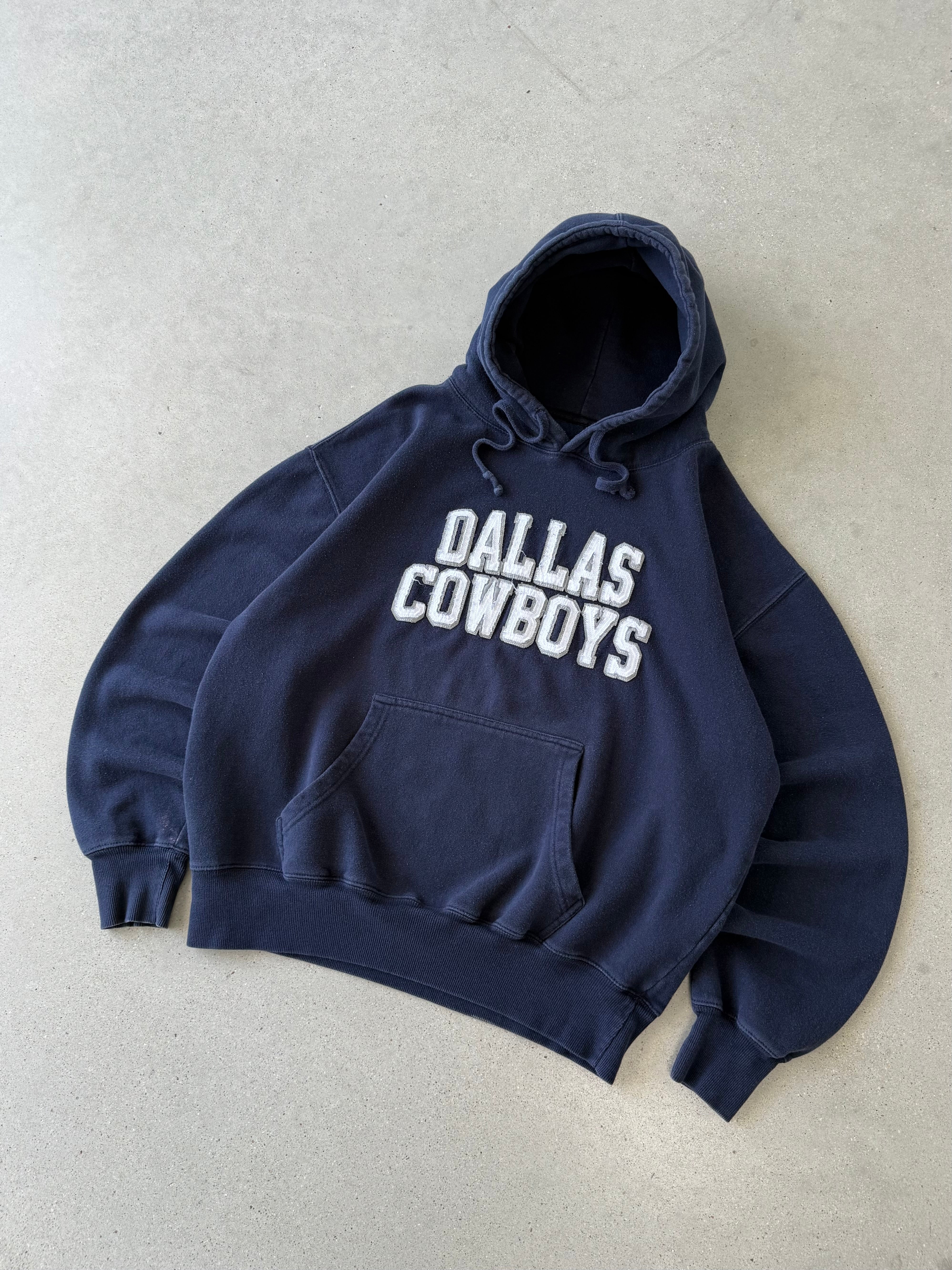 Vintage Dallas Cowboys Spellout Navy Hoodie  - XL