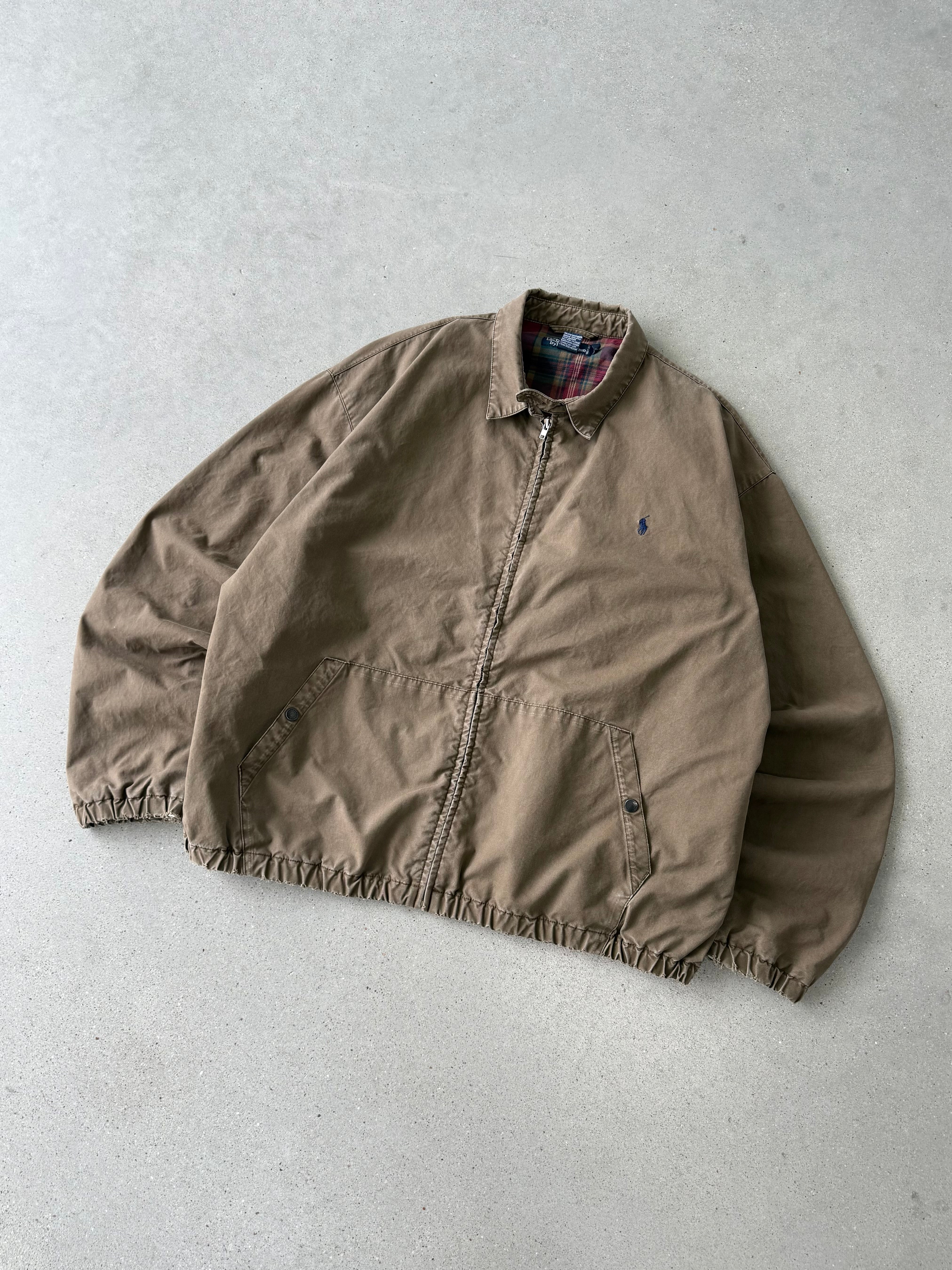 Vintage Polo Ralph Lauren Brown Flannel Linned Zip-up - XXL