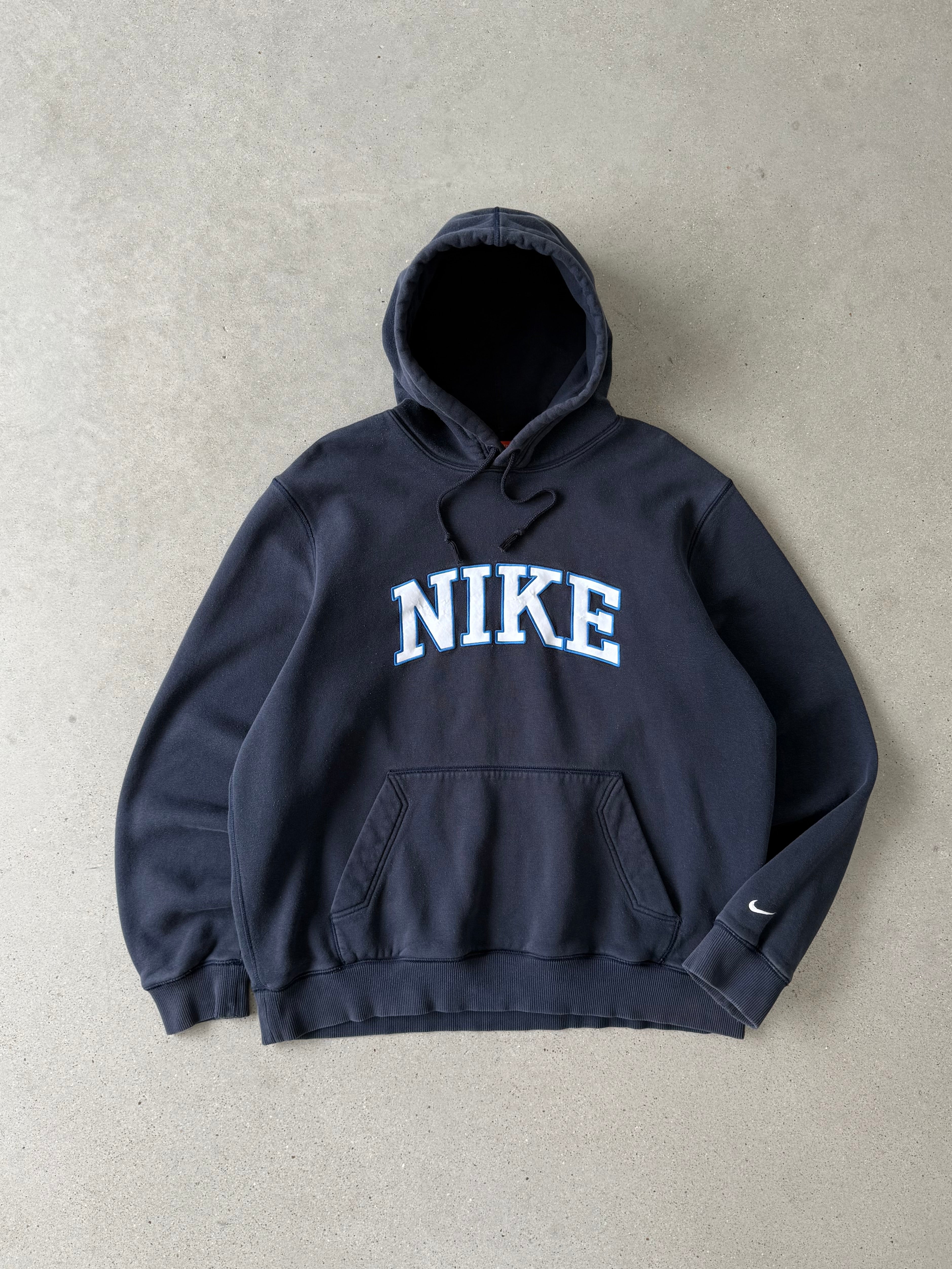 Vintage Nike Spell-out Navy Hoodie - XL