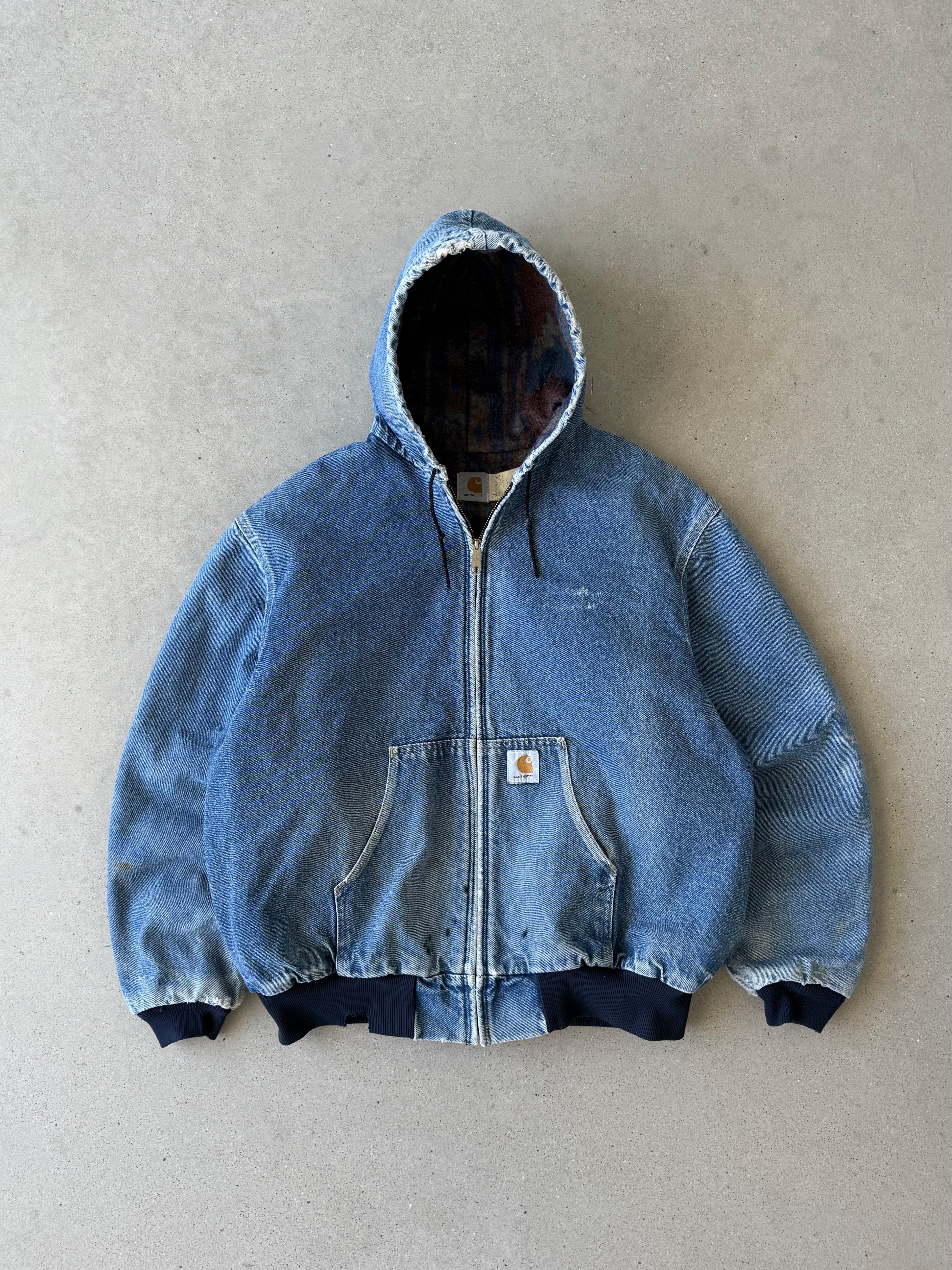 Vintage Carhartt Denim JB848 Aztec Blanket-lined Active Jacket - XXL