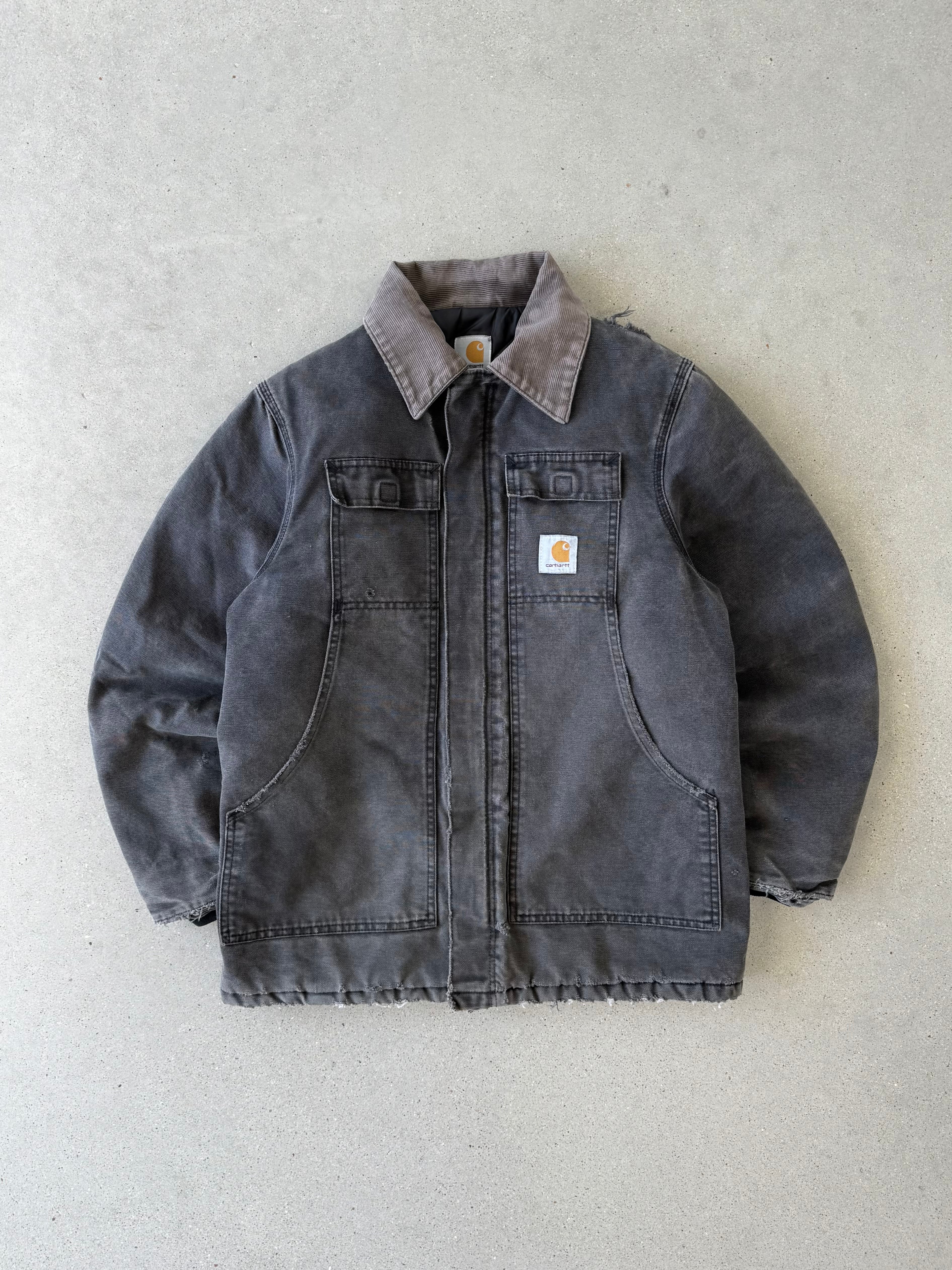 Vintage Carhartt Distressed Black Chore Coat - M