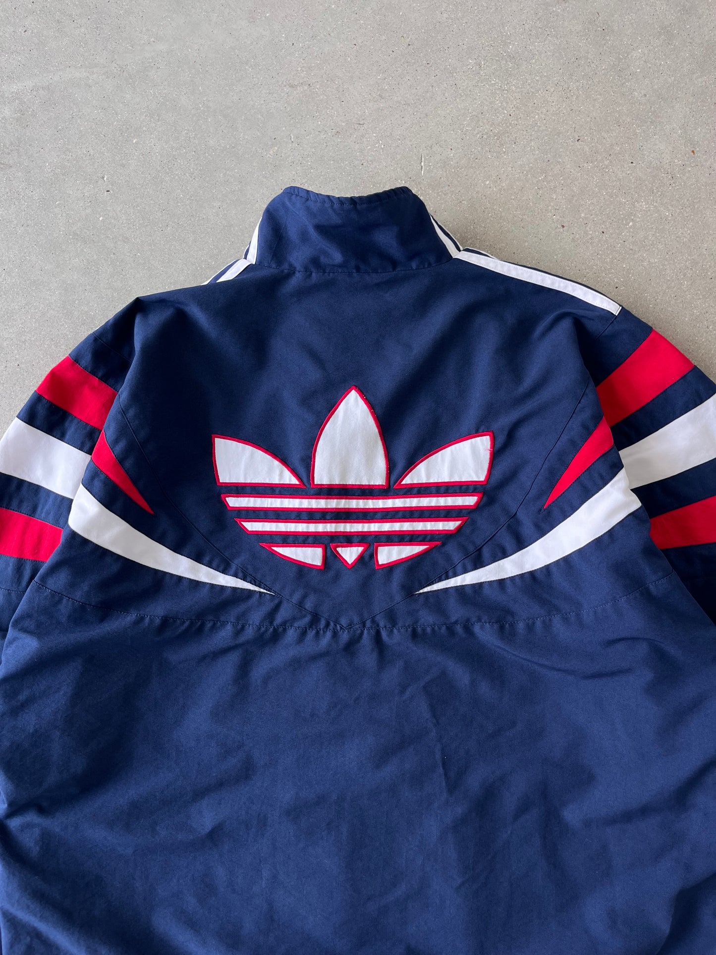 Vintage Adidas Navy/Red Track Jacket - L