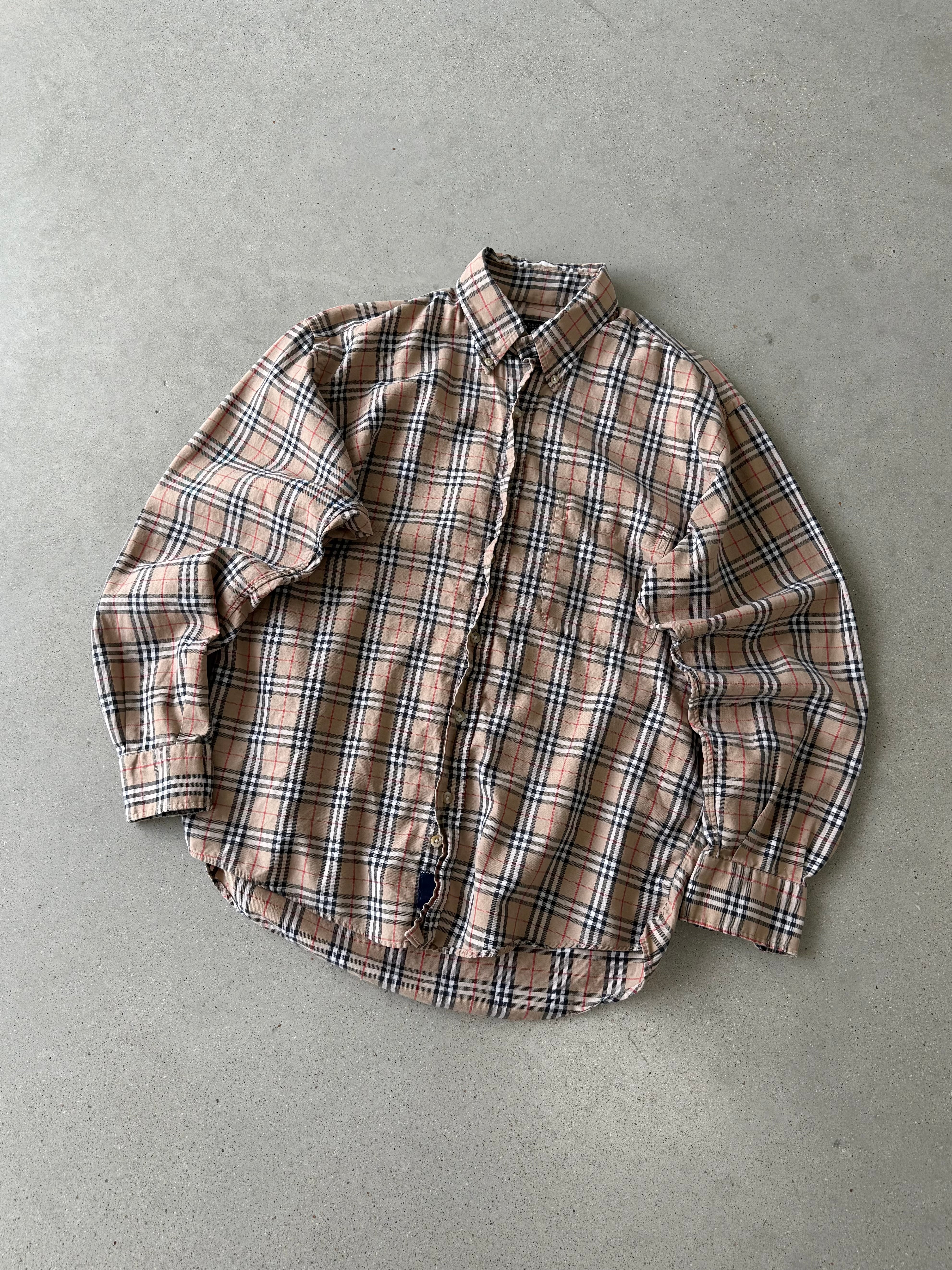 Vintage Burberry Plaid Button-up - M