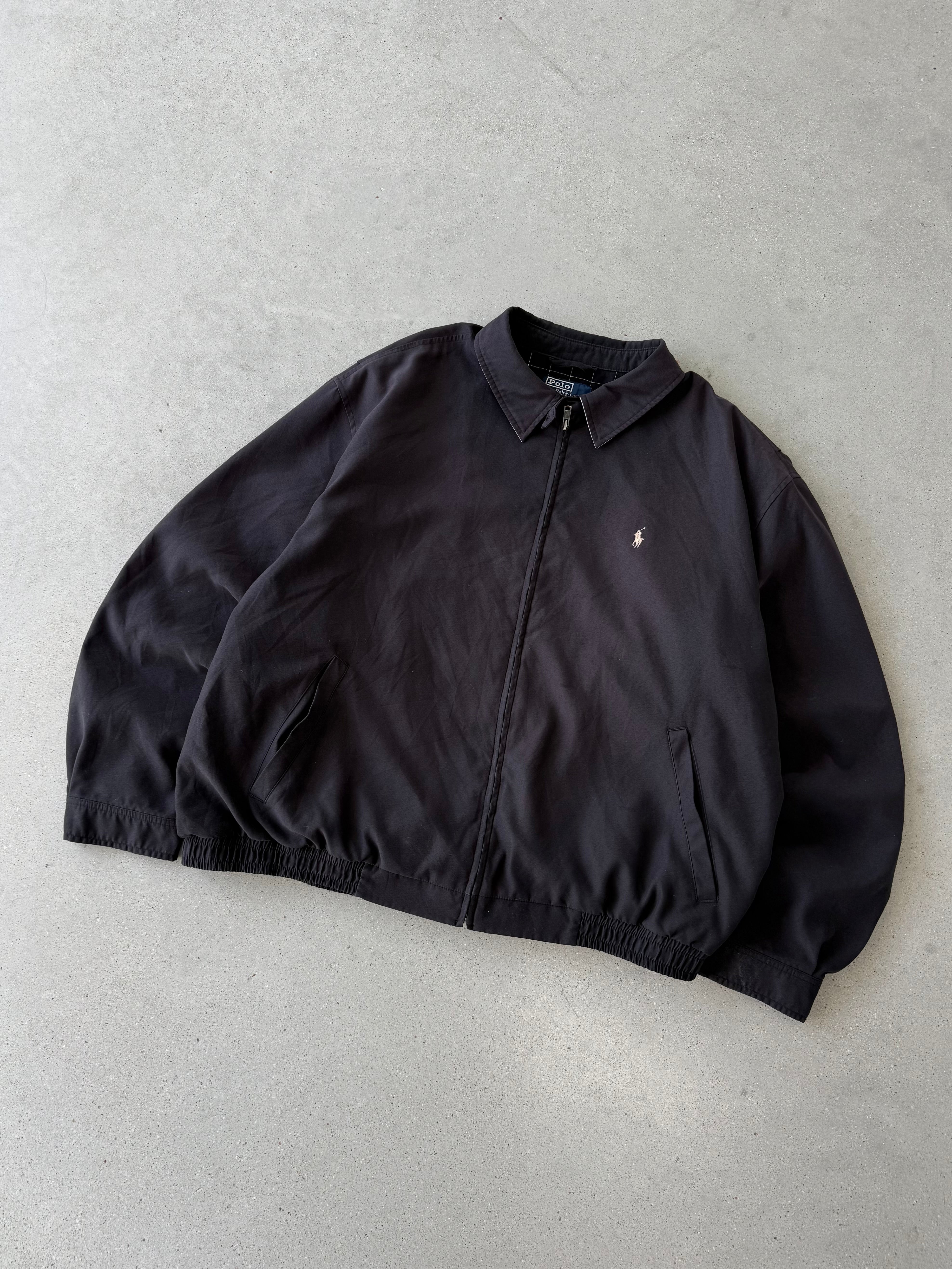 Vintage Polo Ralph Lauren Black Plaid-Lined Jacket - XXL