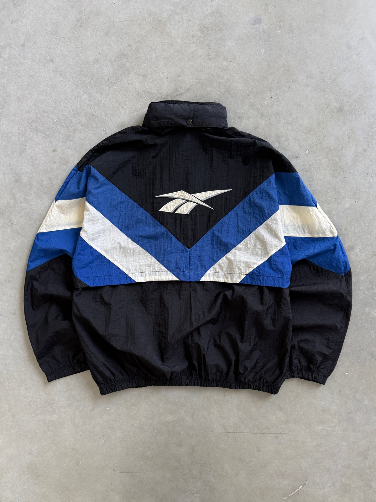 Vintage 1990s Black/Blue Reebok Windbreaker - M