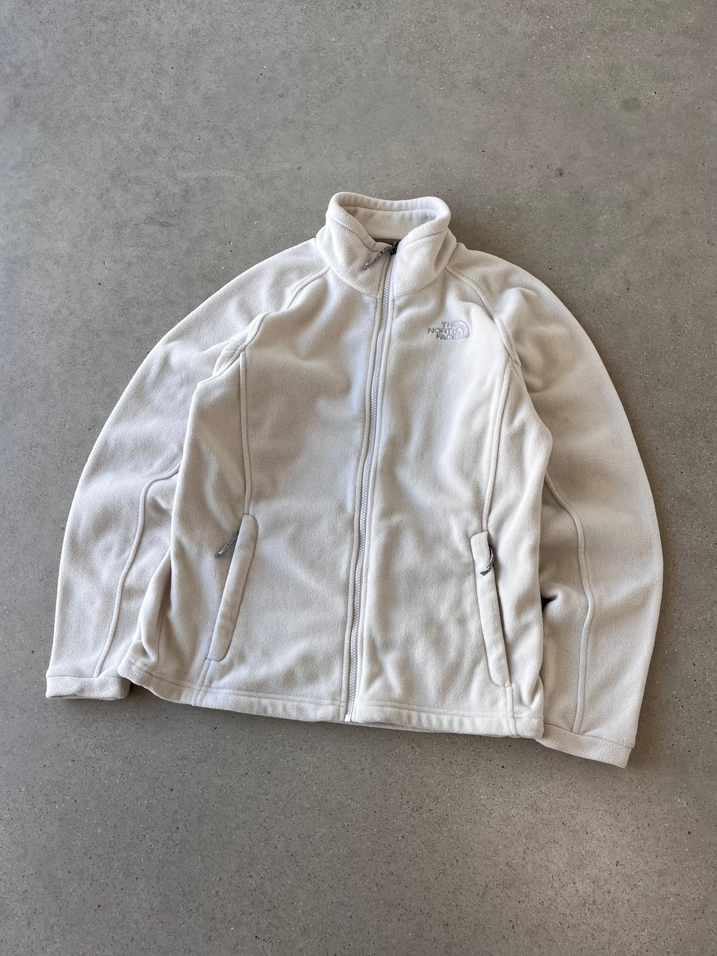 Vintage The North Face Women's White Fleece Jacket - M