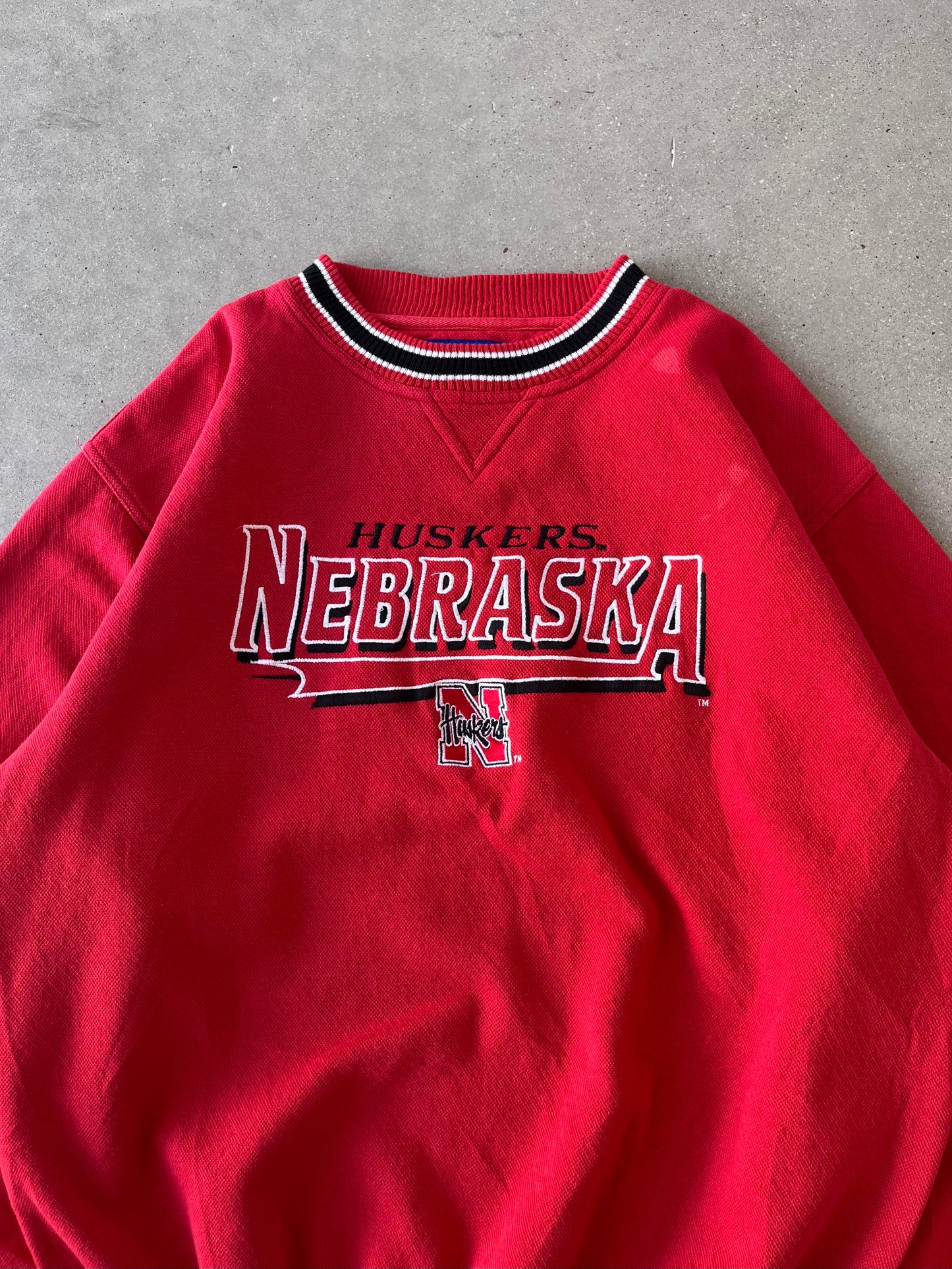 Vintage Huskers Nebraska Logo Athletic Crewneck - XL