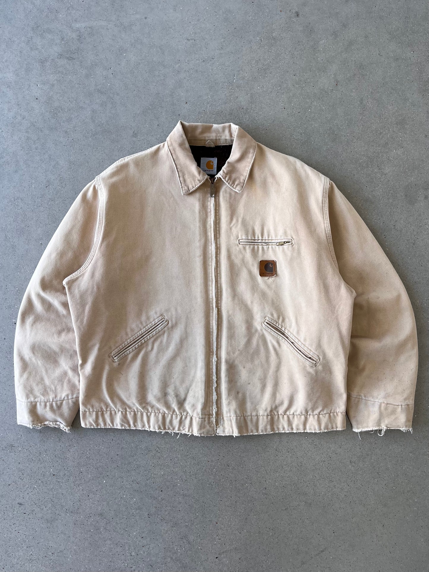 Vintage Carhartt Crème Blanket-lined Detroit Jacket - XL