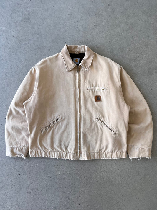 Vintage Carhartt Crème Blanket-lined Detroit Jacket - XL