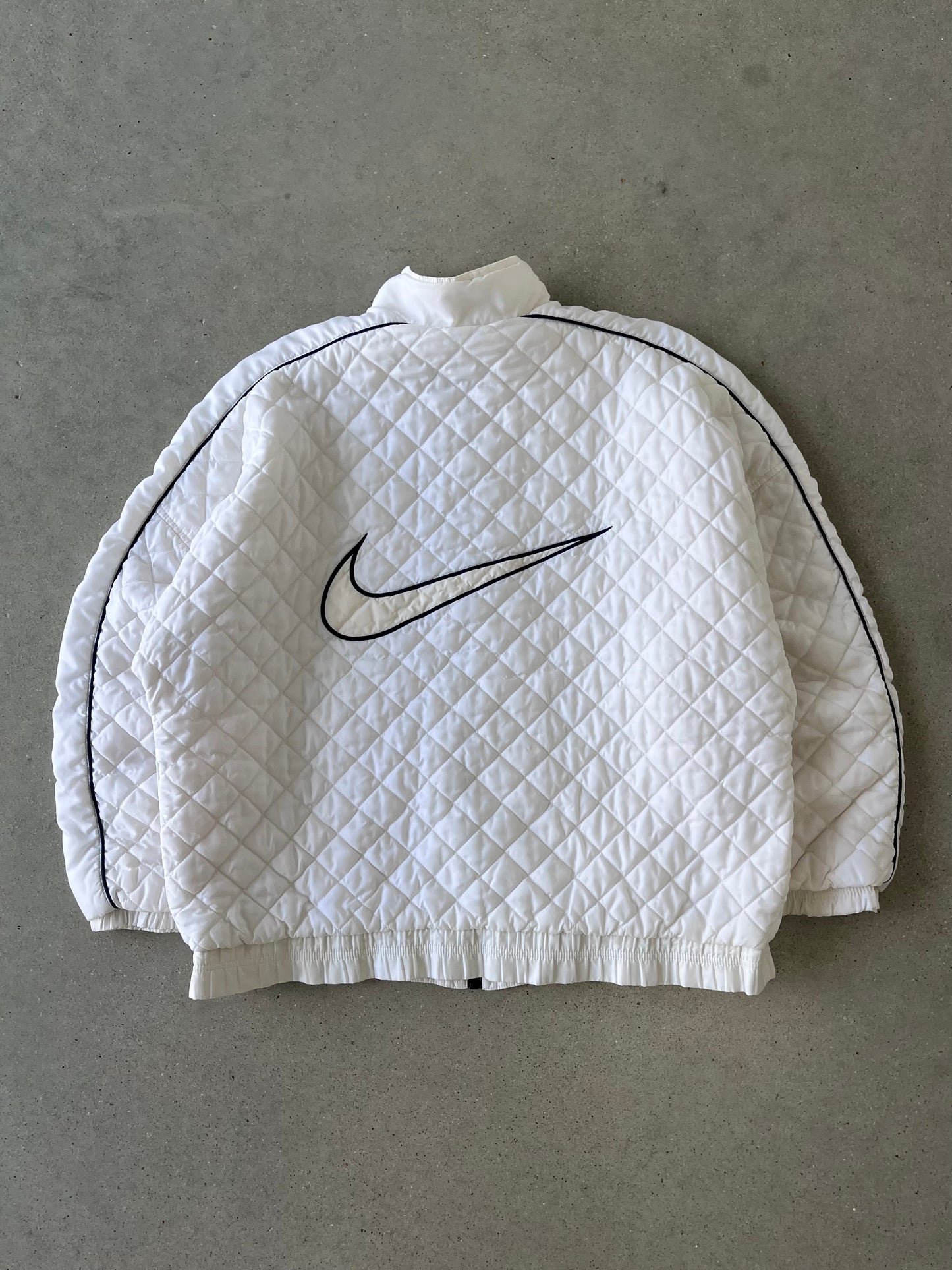 Vintage 90s Nike Women's Mini Swoosh Light Puffer Jacket - L