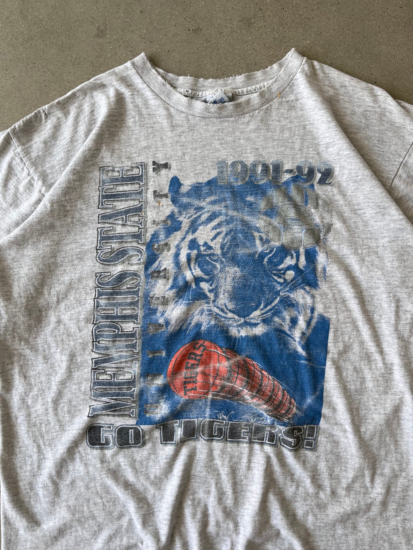 Vintage 1991 Memphis State Distressed Tee - XL