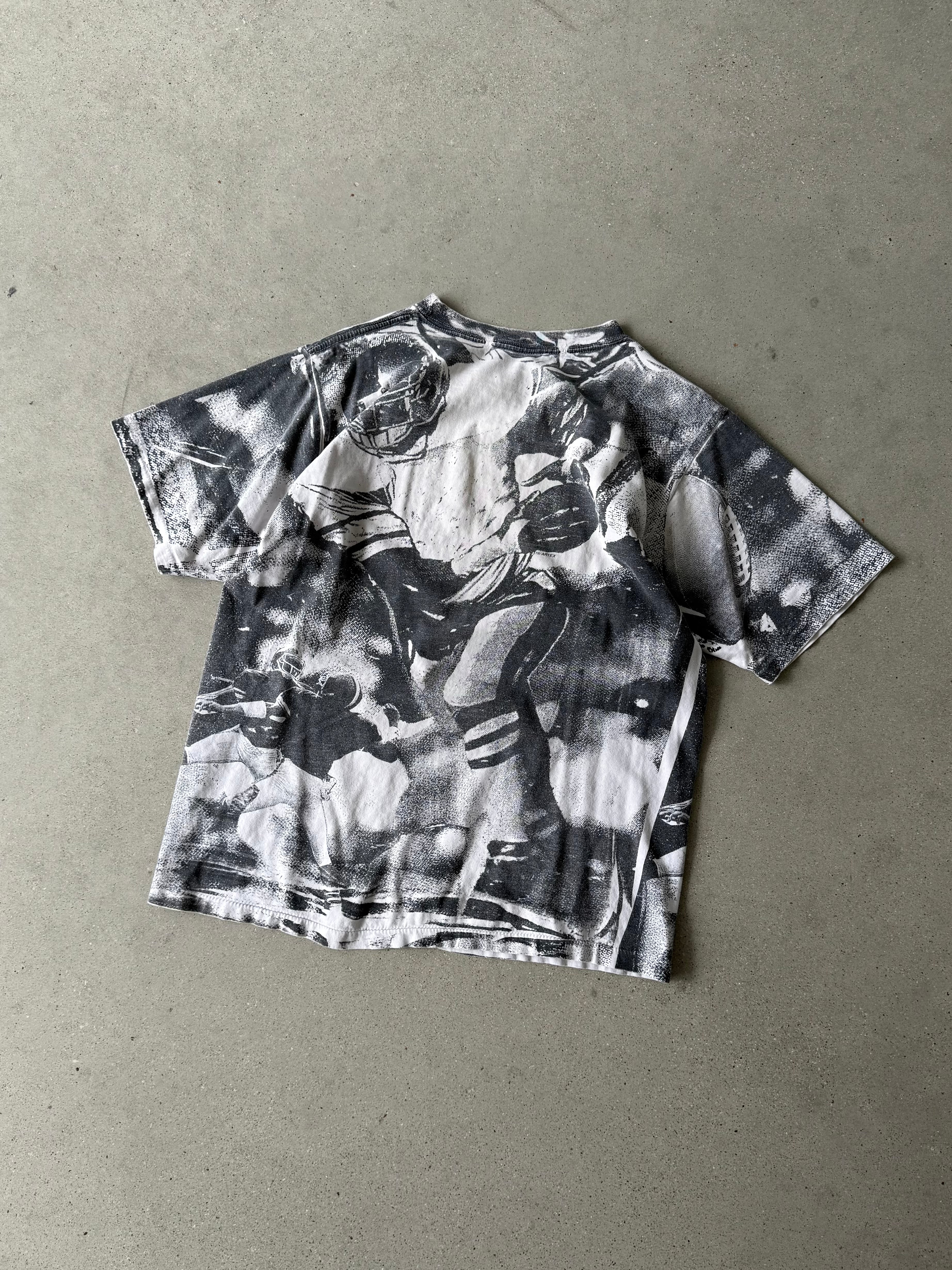 Vintage 1990s Oakland Raiders AOP Tee - L