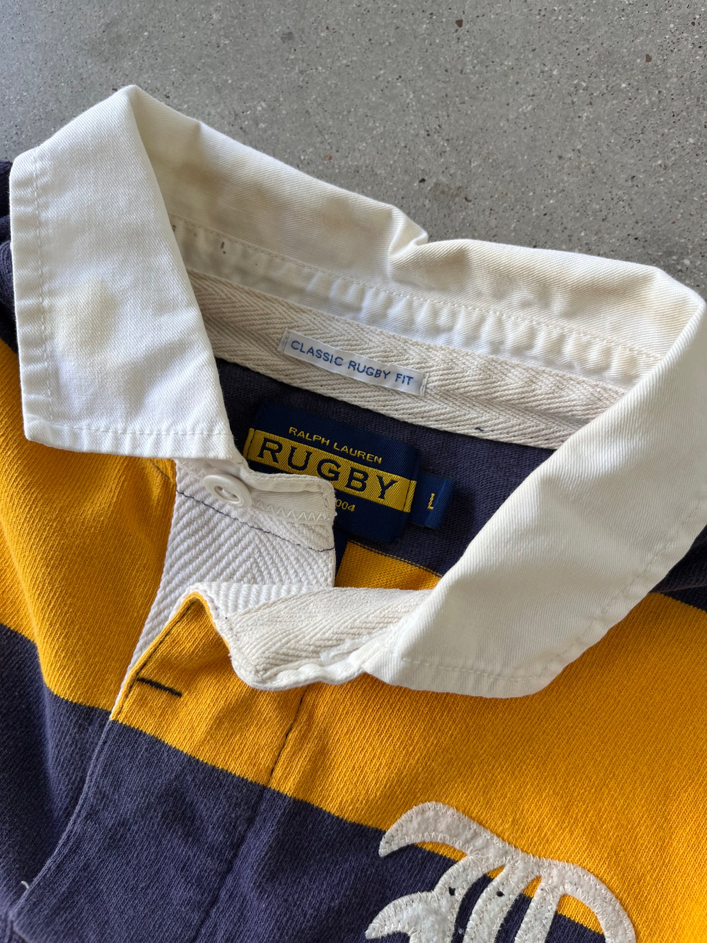 Vintage Polo Ralph Lauren Yellow Rugby Long Sleeve - L