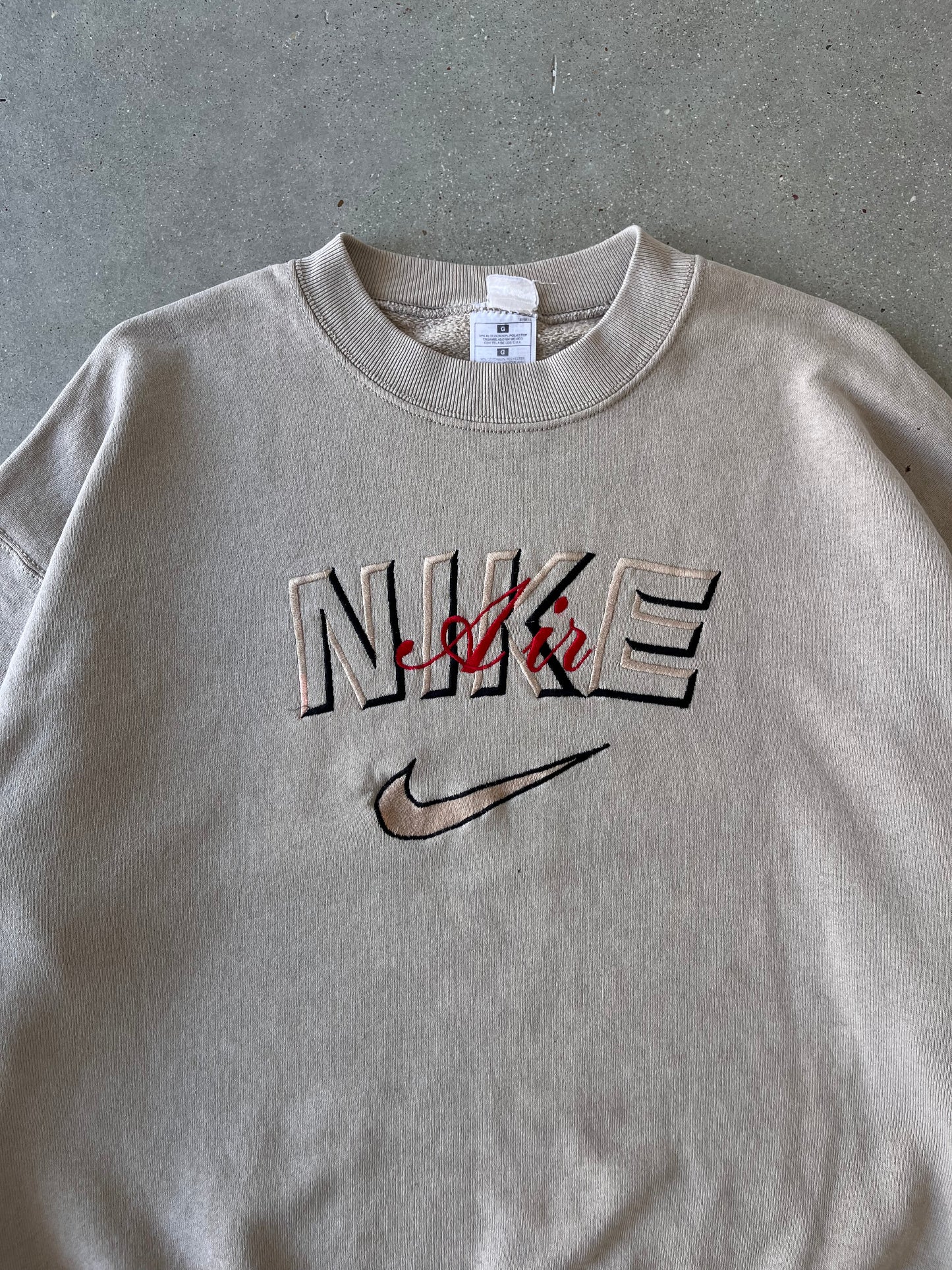 Vintage Nike Air Embroidered Crème Crewneck - L