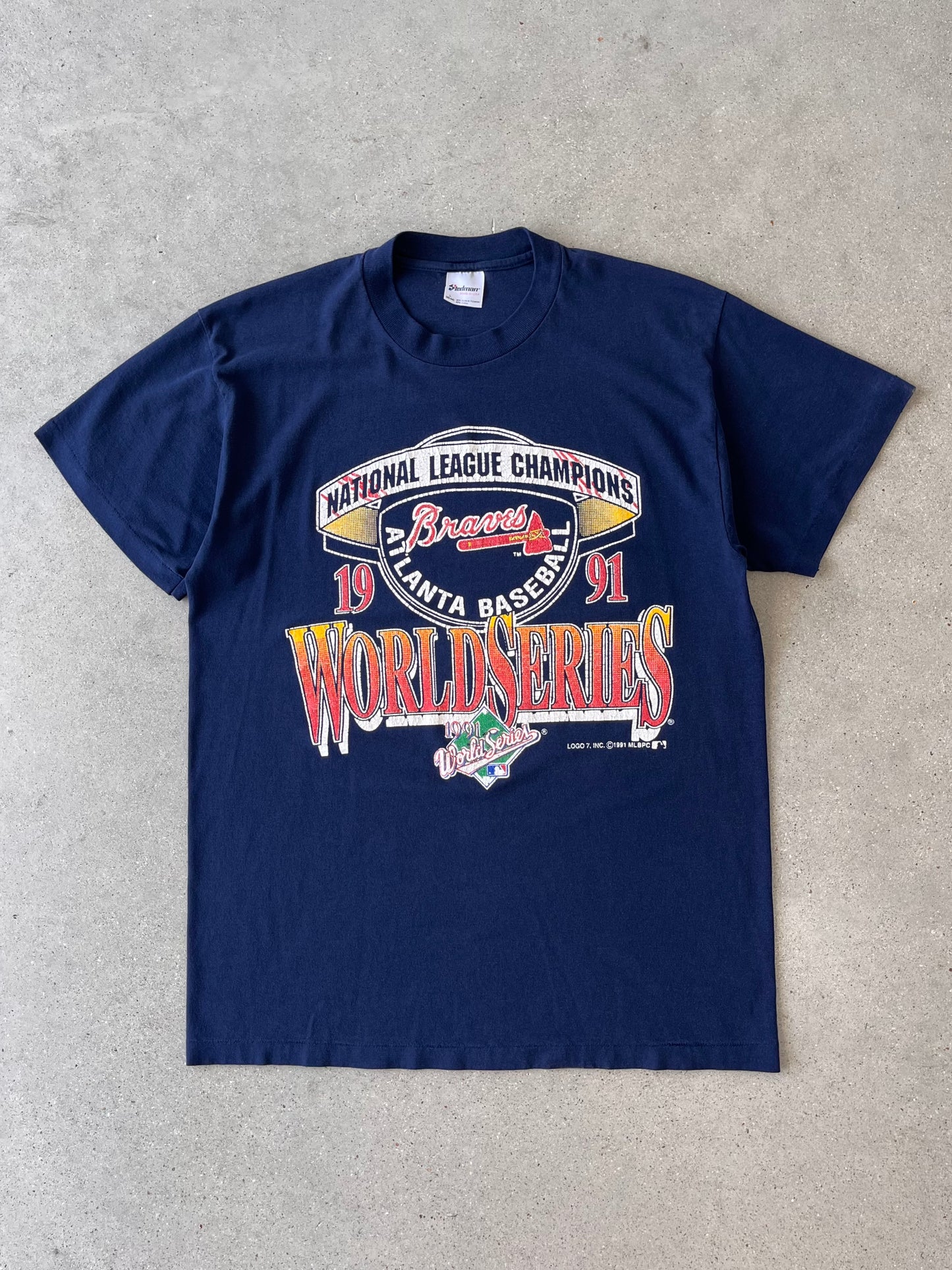 Vintage 1991 Braves World Series Champions Tee - L