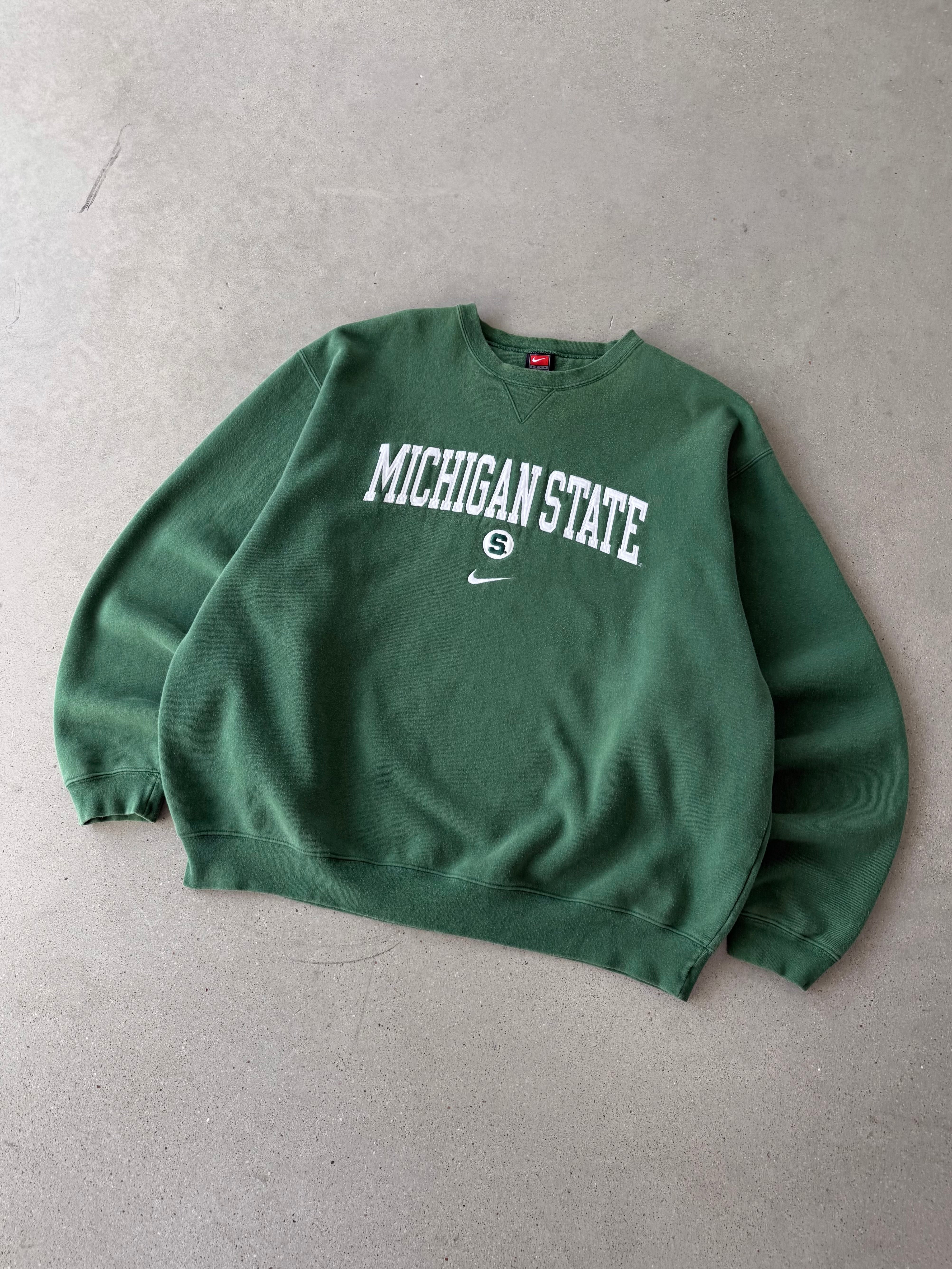 Vintage Nike TEAM Michigan State Center Swoosh Crewneck  - XL