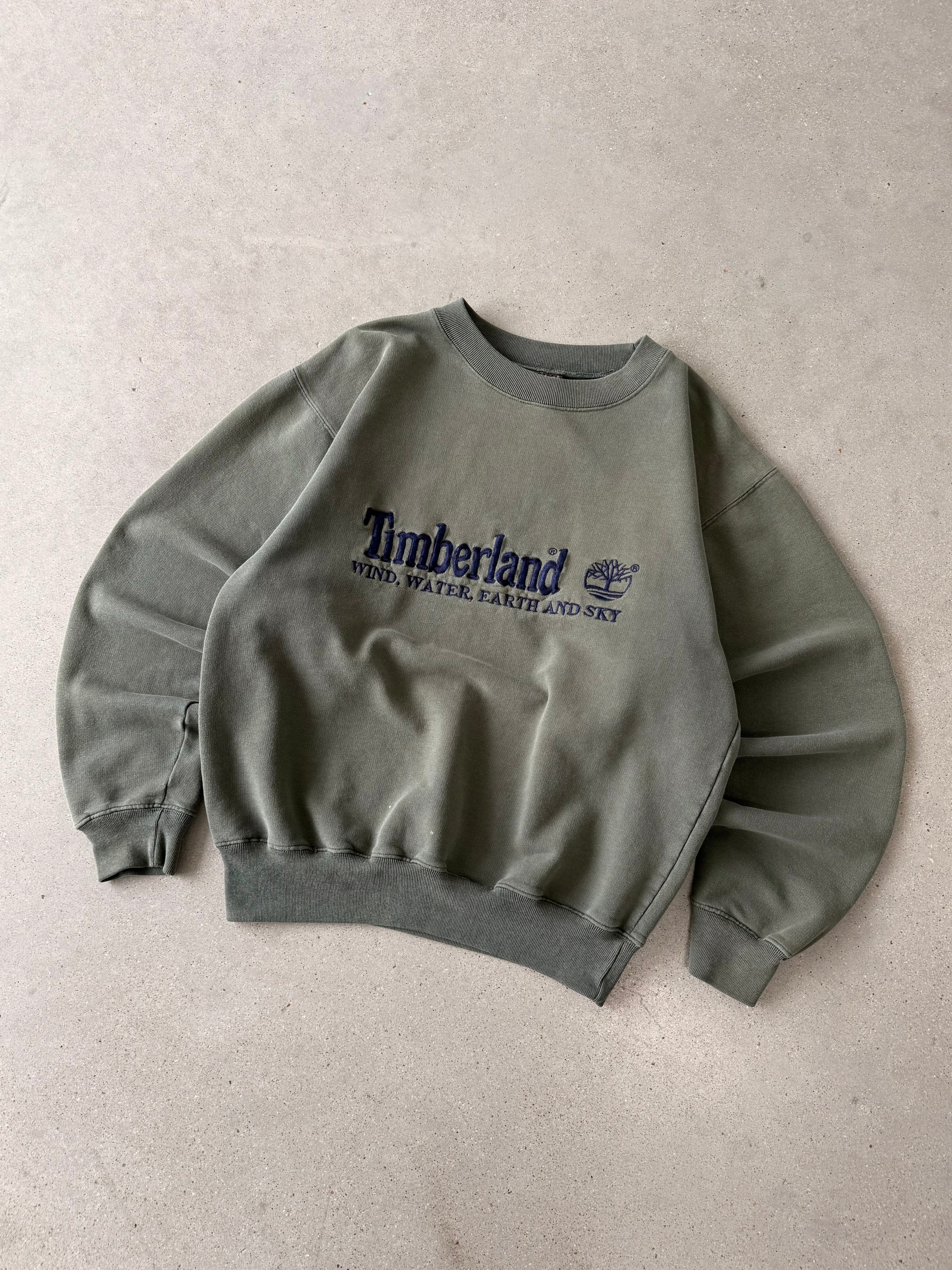 Vintage Timberland Embroidered Olive Sweatshirt - M