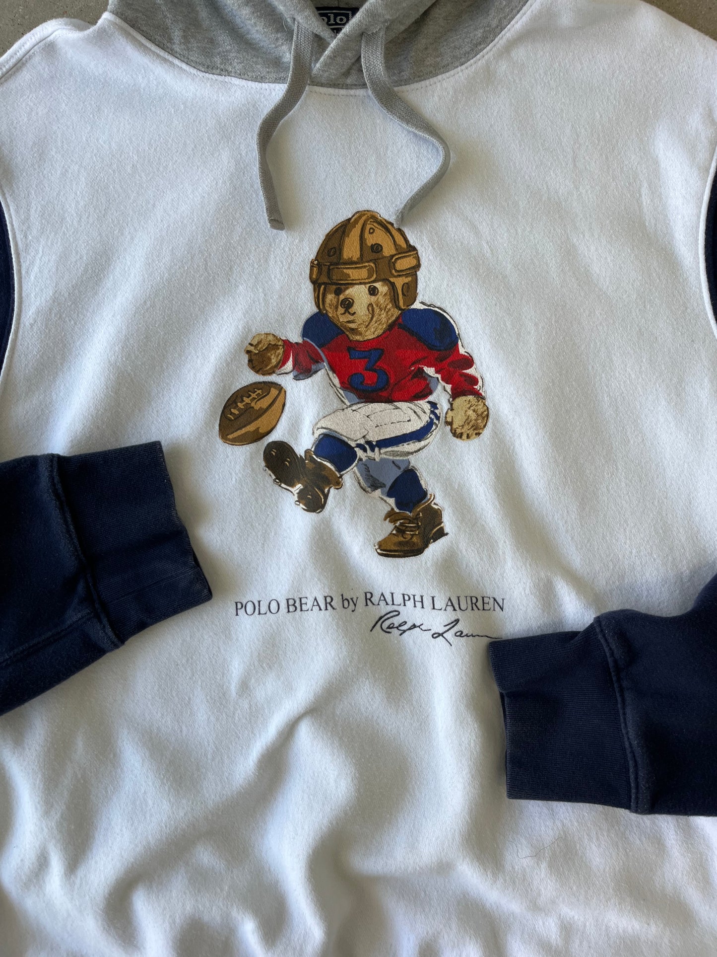 Vintage Polo Ralph Lauren Bear Football Hoodie - L