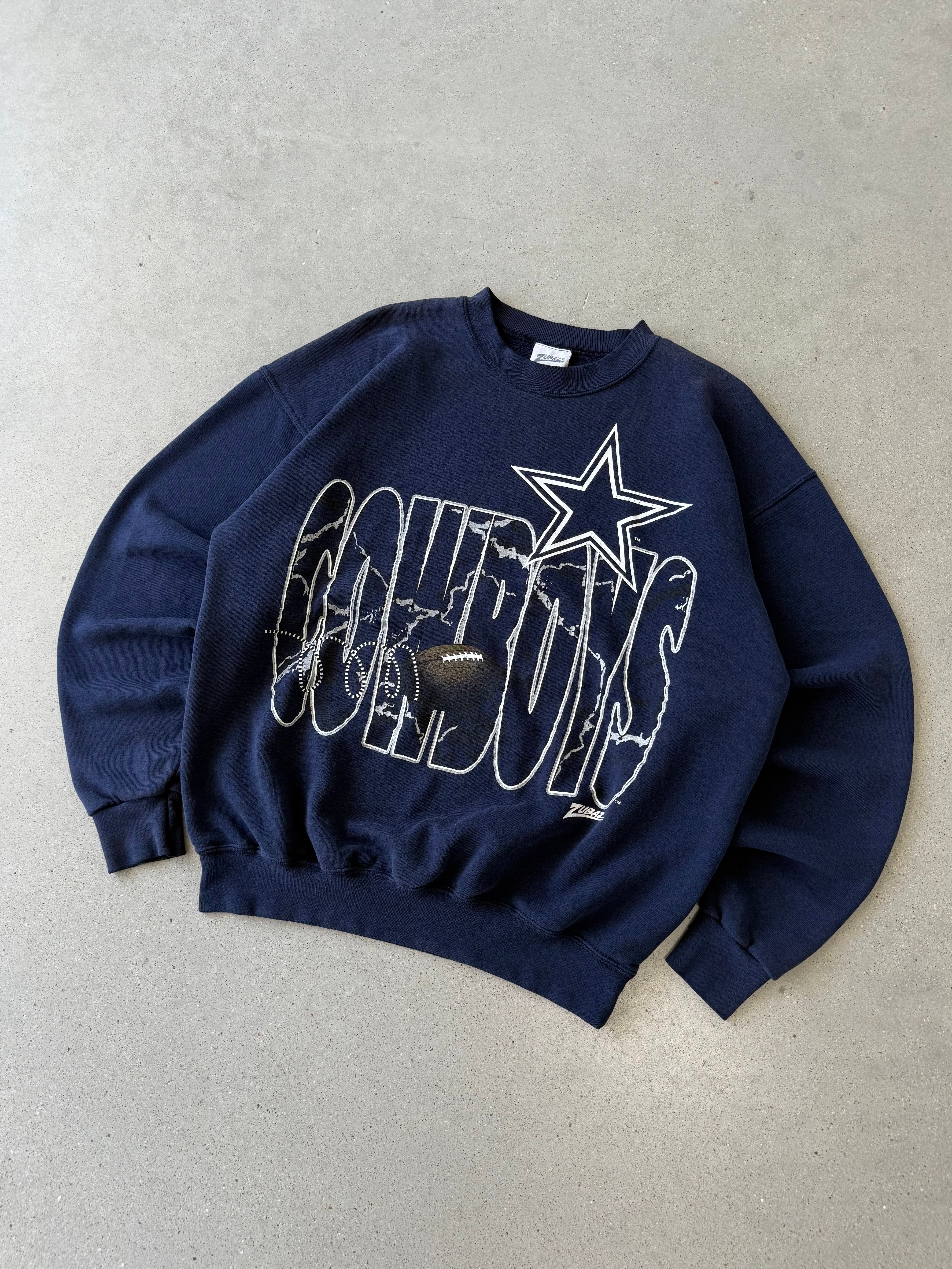 Vintage Dallas Cowboys Spellout Navy Sweatshirt  - L