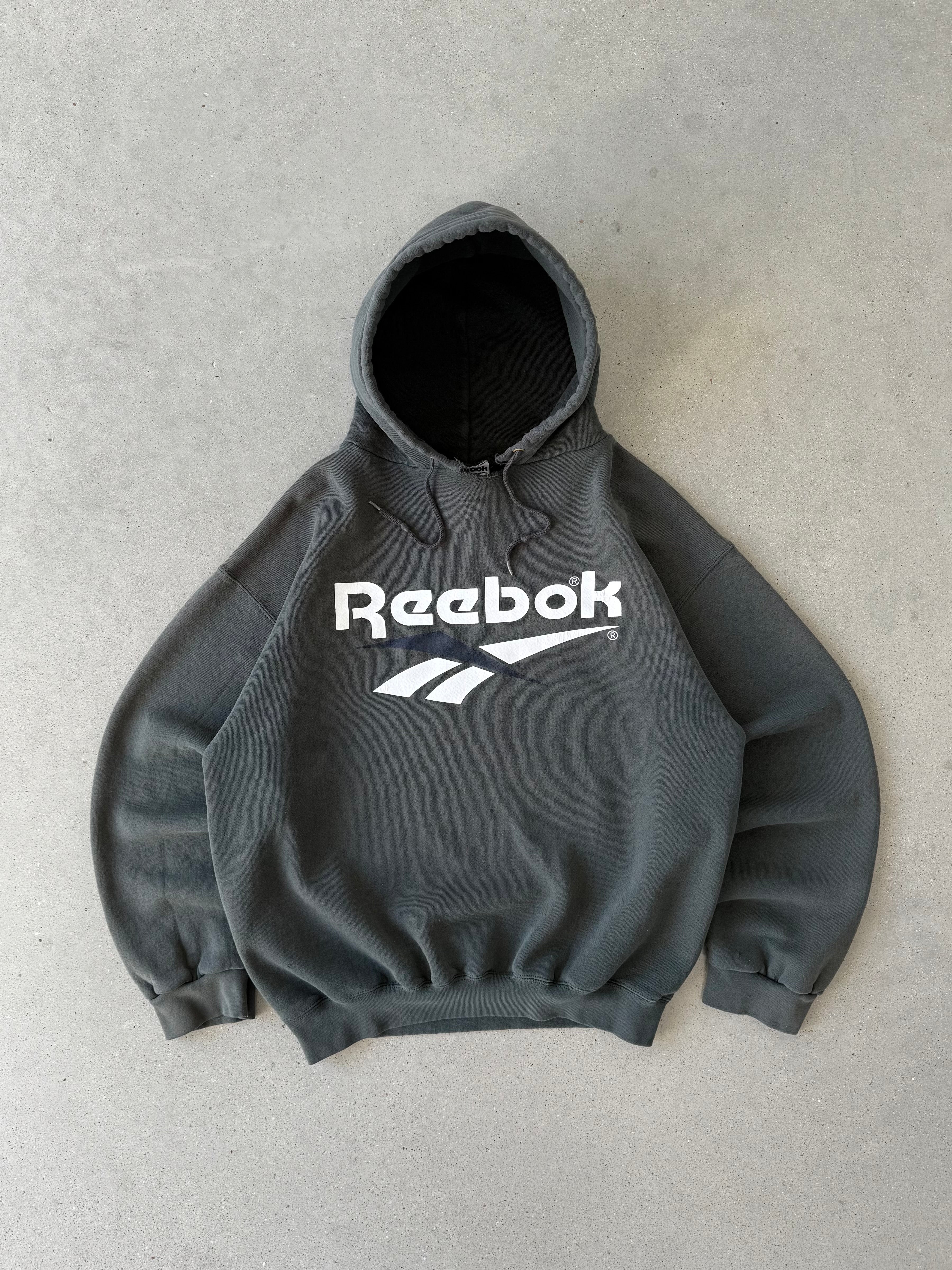 Vintage Reebok Forest Green spellout Hoodie  - L
