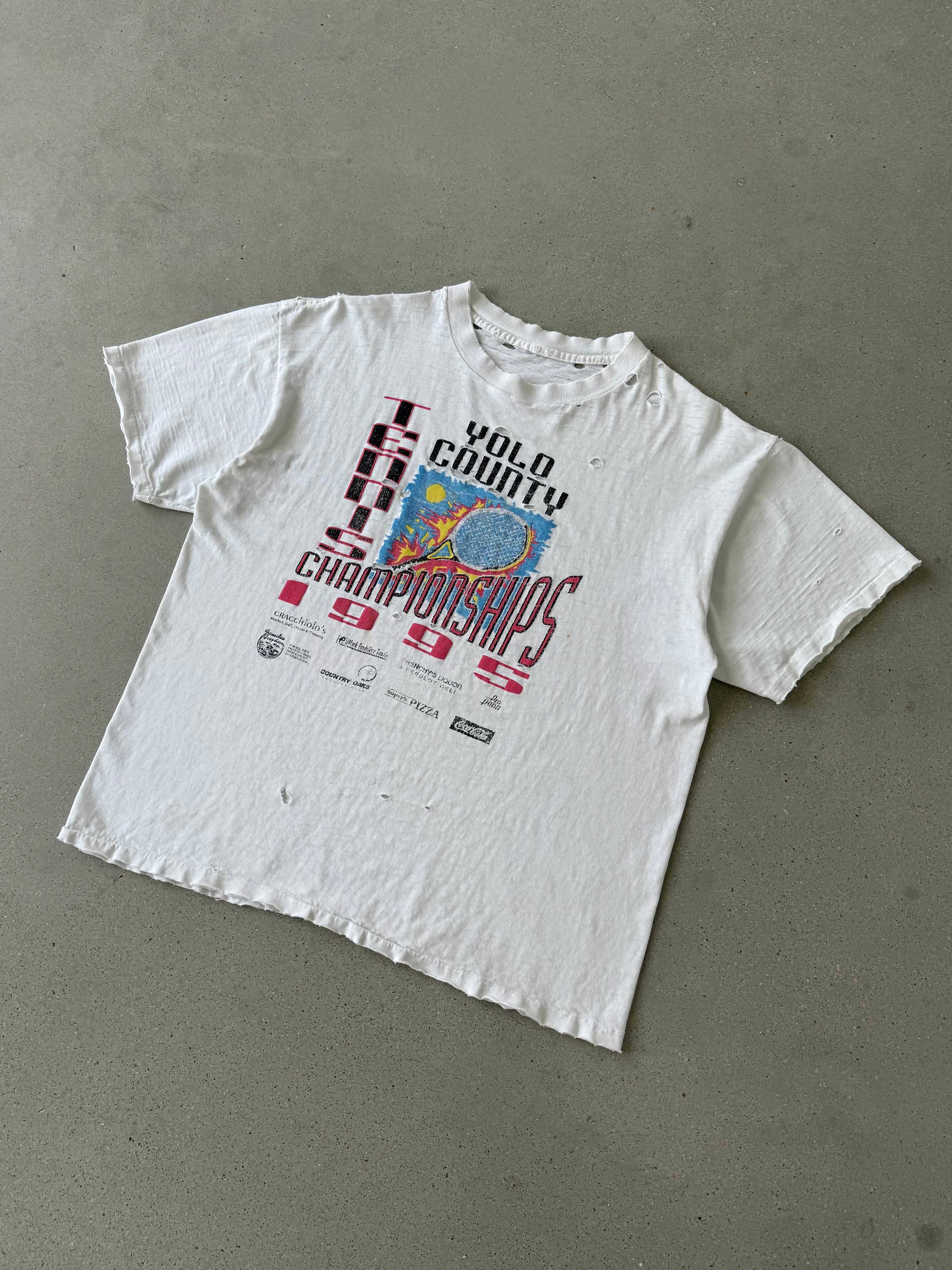 Vintage 1999 Distressed Tennis Champions Boxy Tee - L