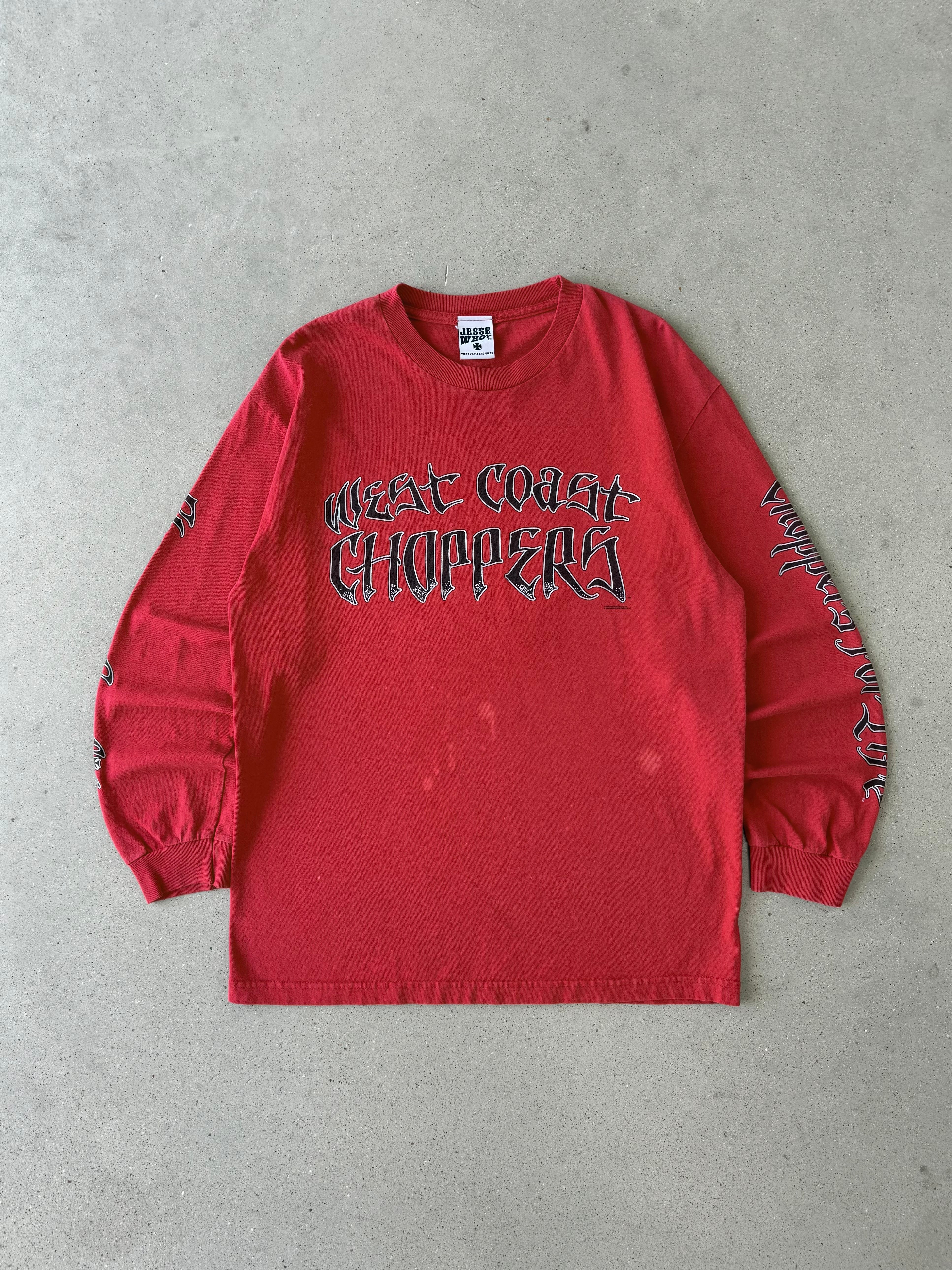 Vintage West Coast Chopper Red Long Sleeve - L